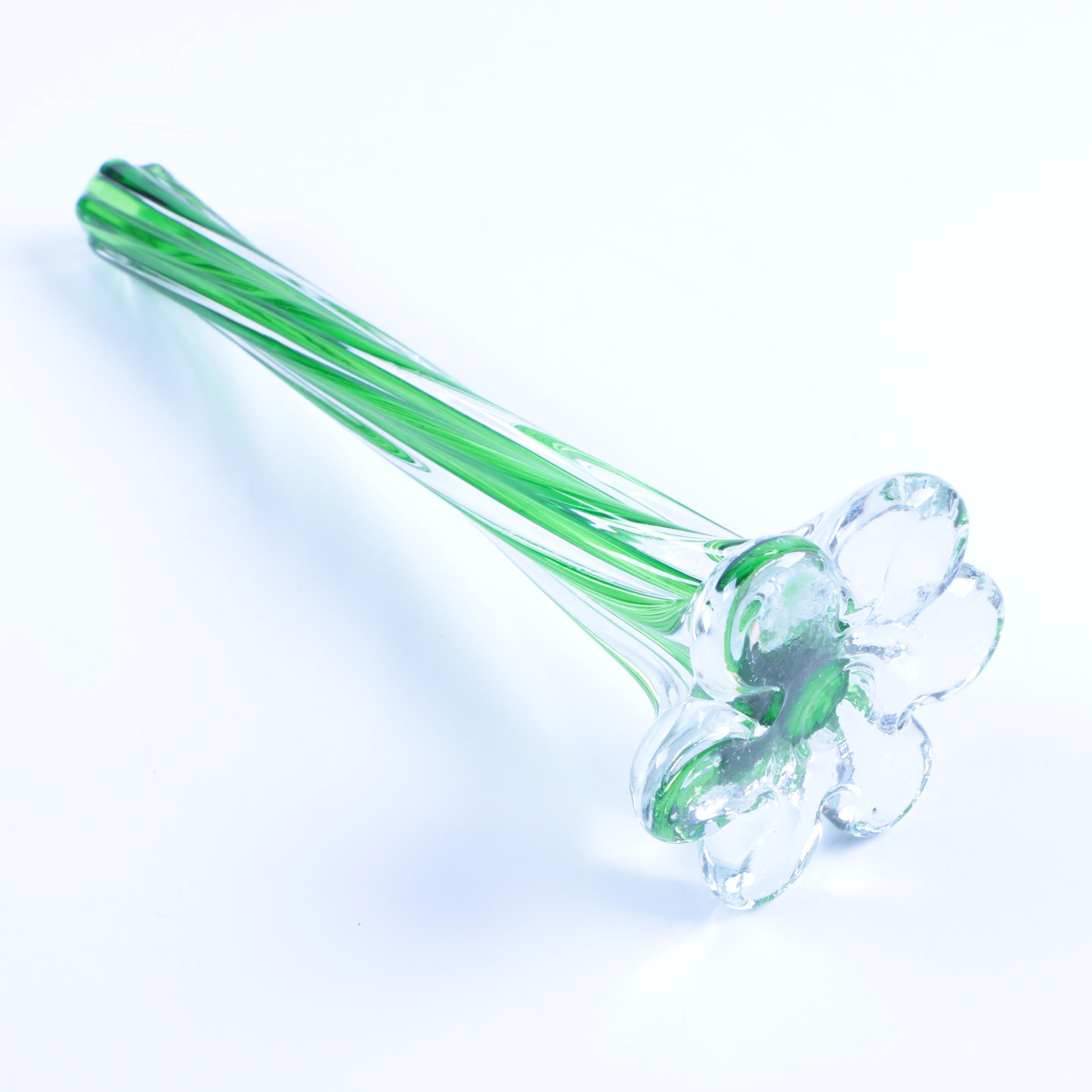 Art Glass Floral Vase and Decor