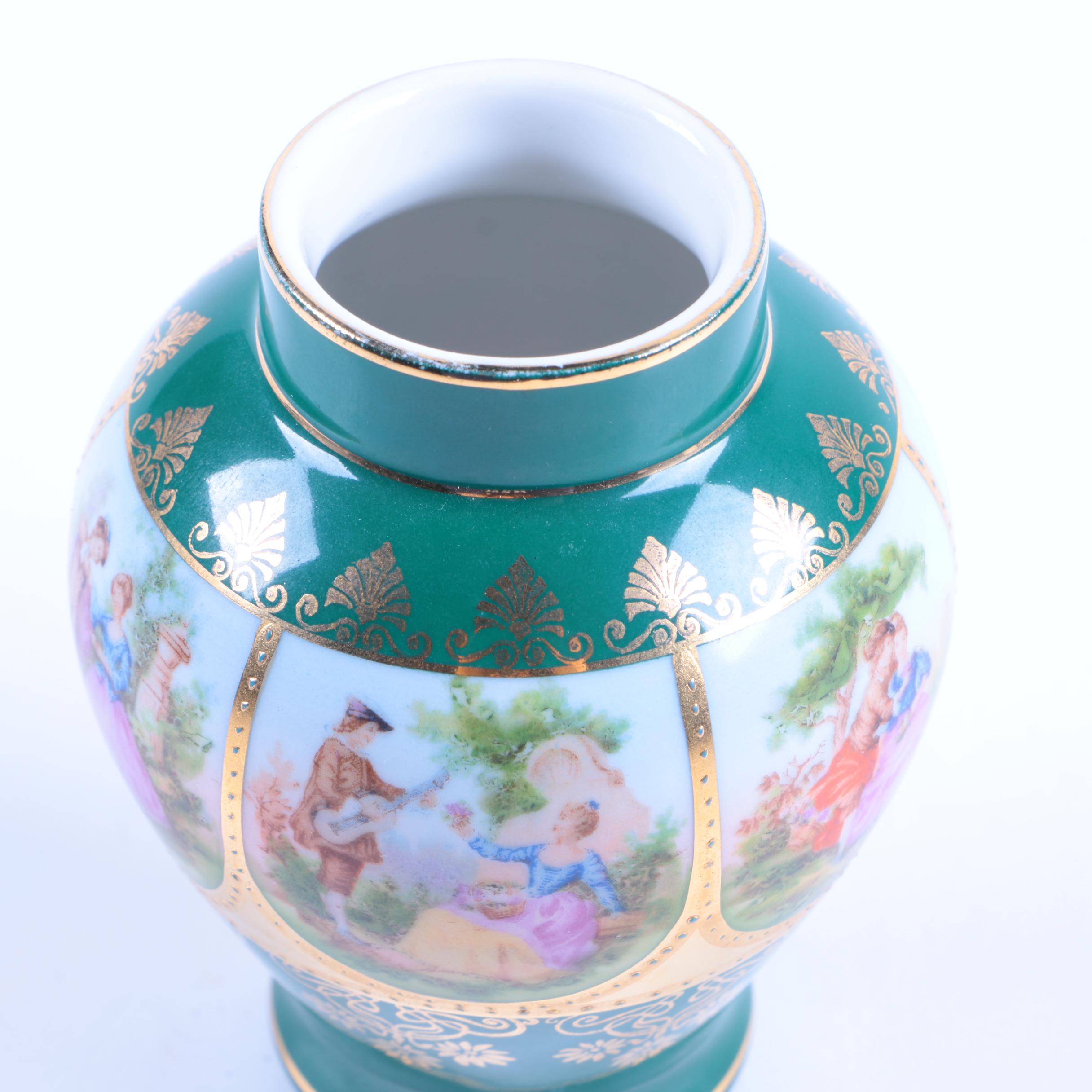 JWK Dec Karlsbad Old Vienna Style Lidded Urn