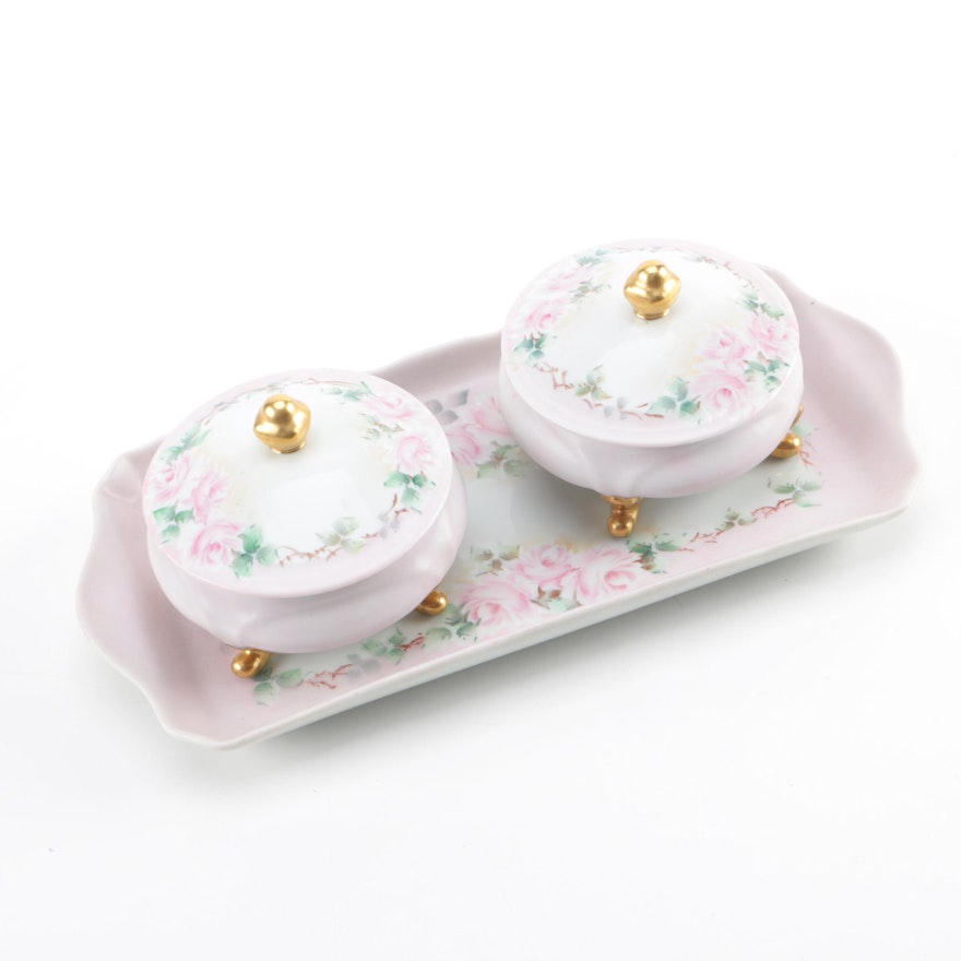 Vintage Porcelain Vanity Set