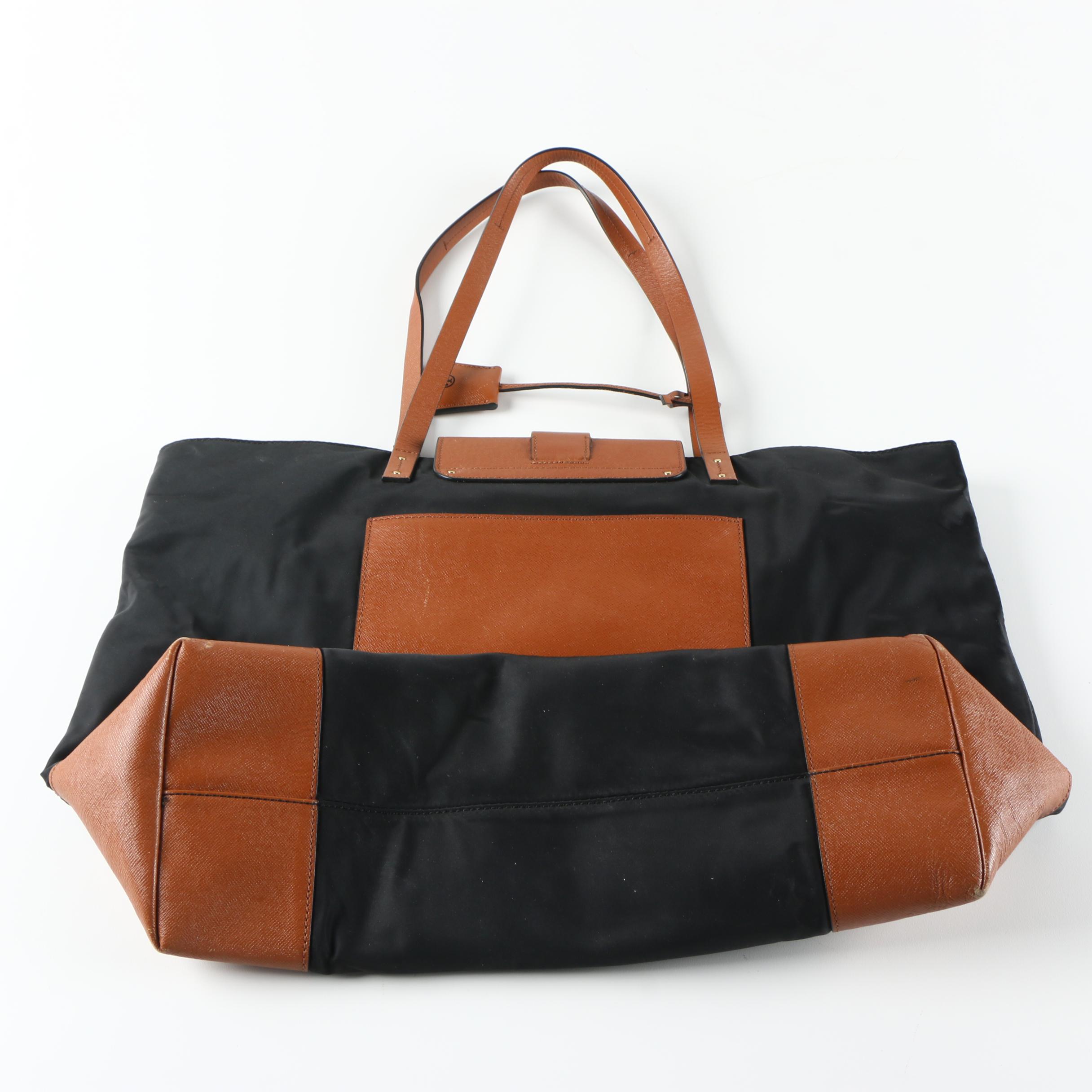 Tory Burch Black Nylon Tote Bag