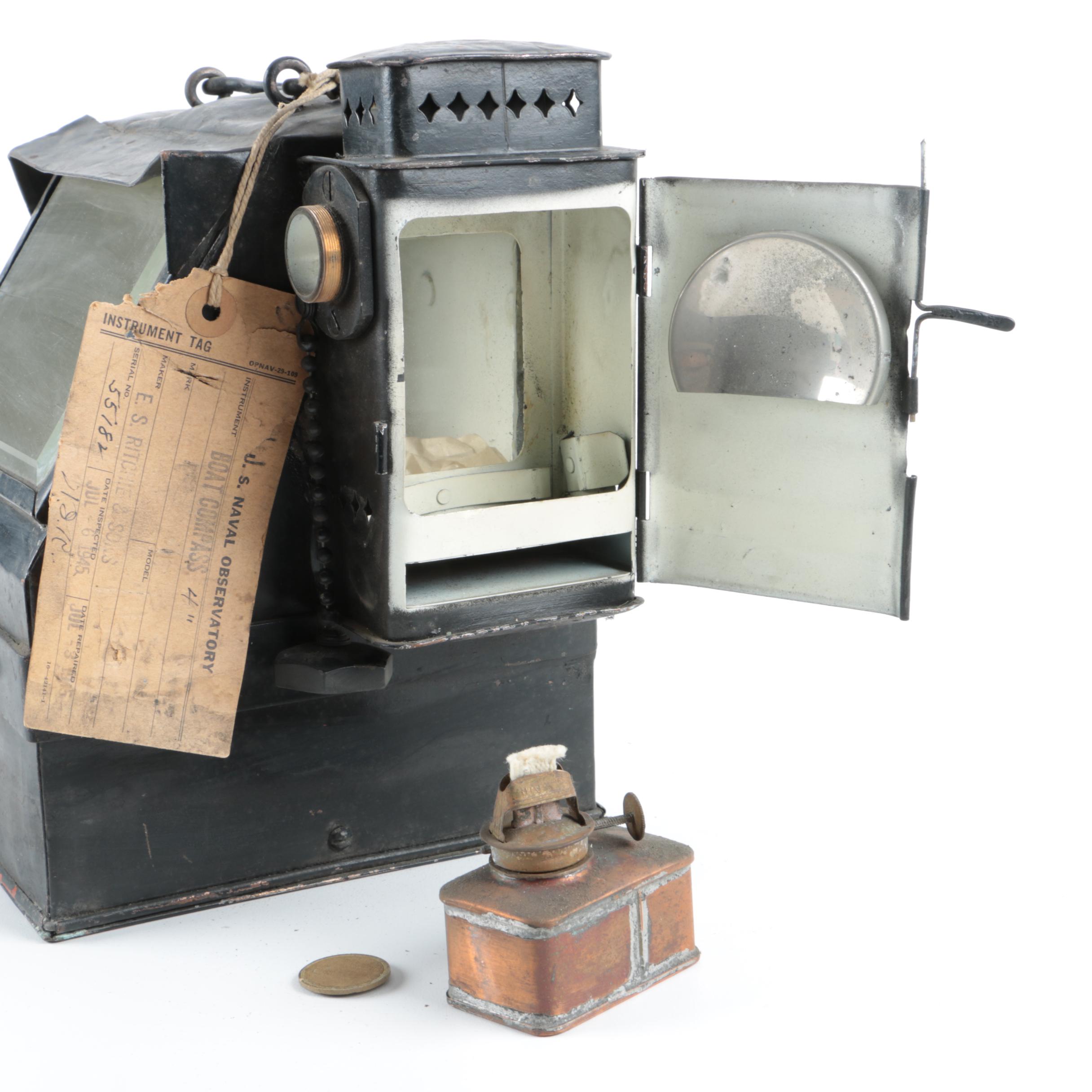 Pair Vintage U.S. Naval Observatory Binnacles