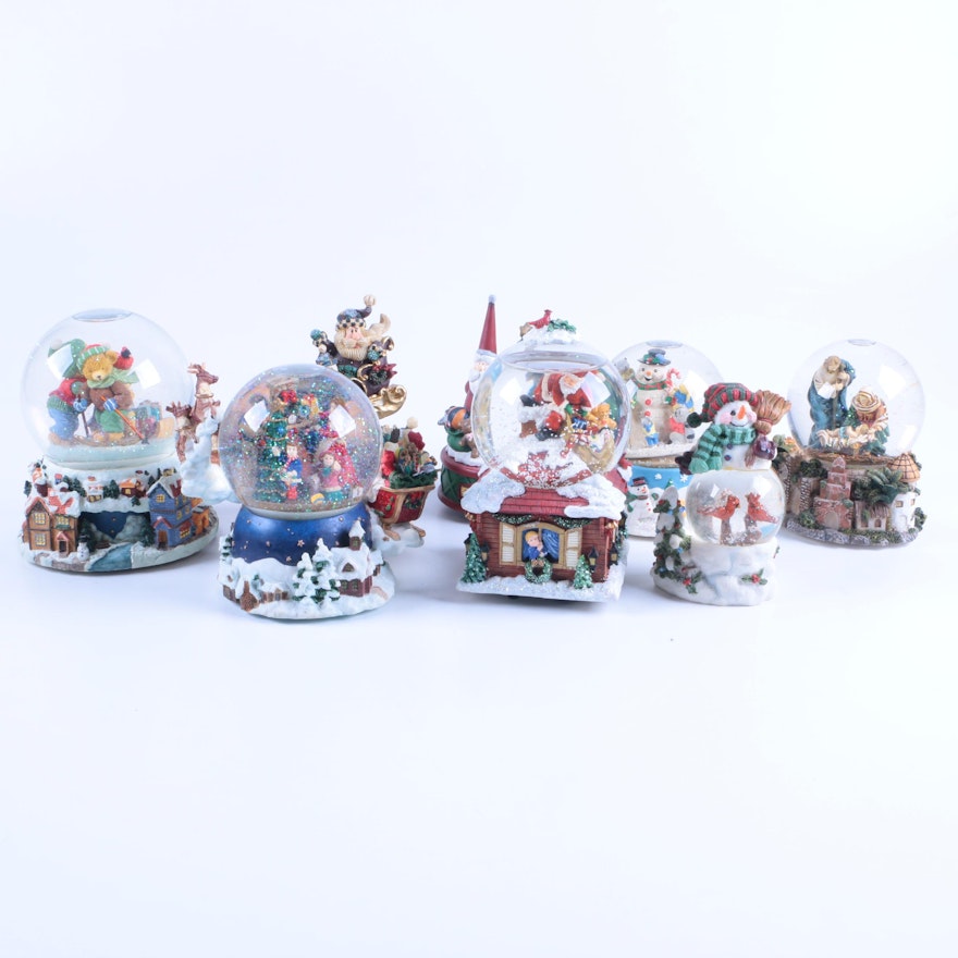 Five Christmas Snow Globes