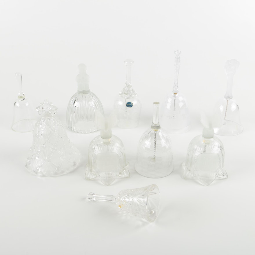 Collection of Ten Crystal Hand Bells