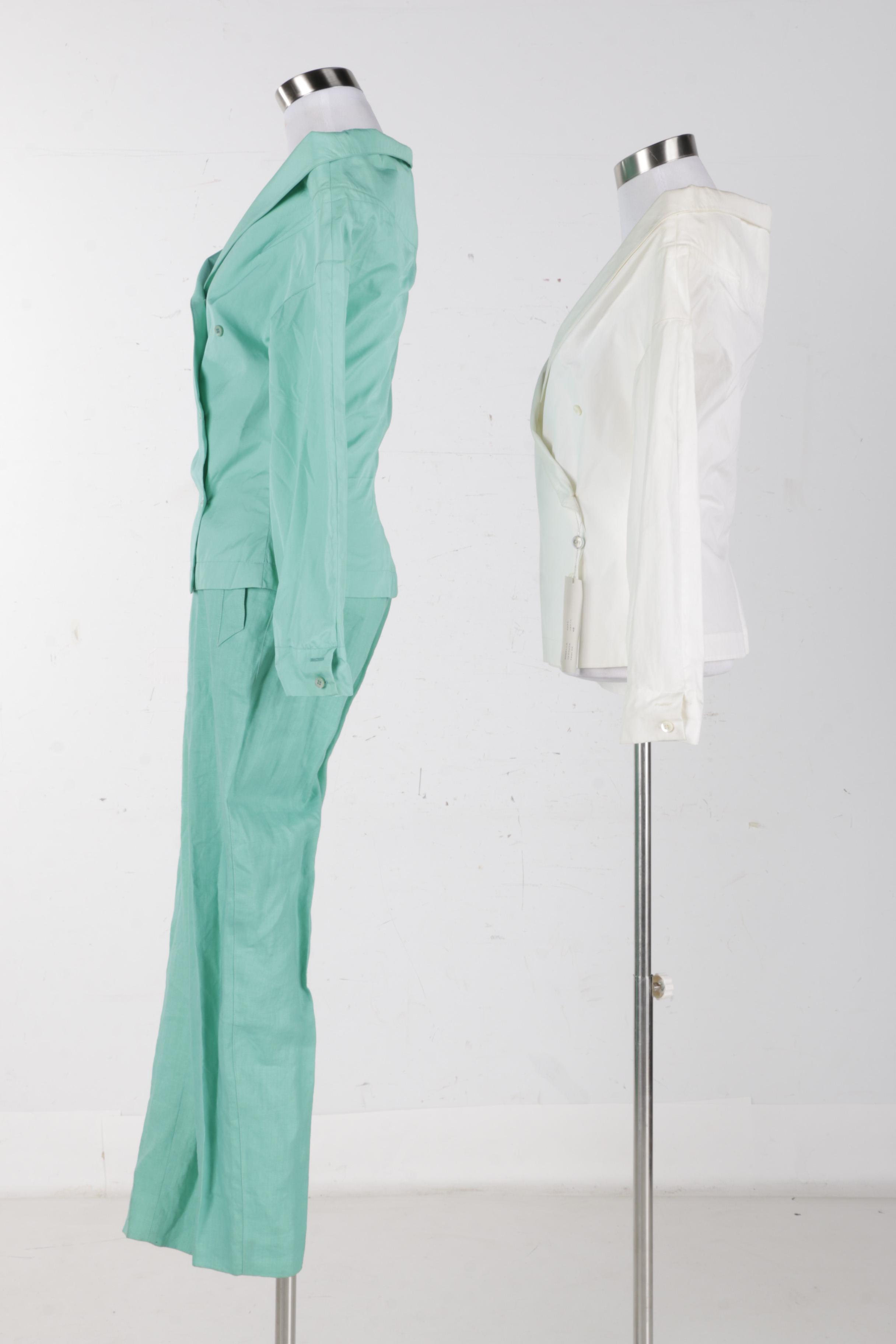 Claude Montana Seafoam Green Suit and White Jacket