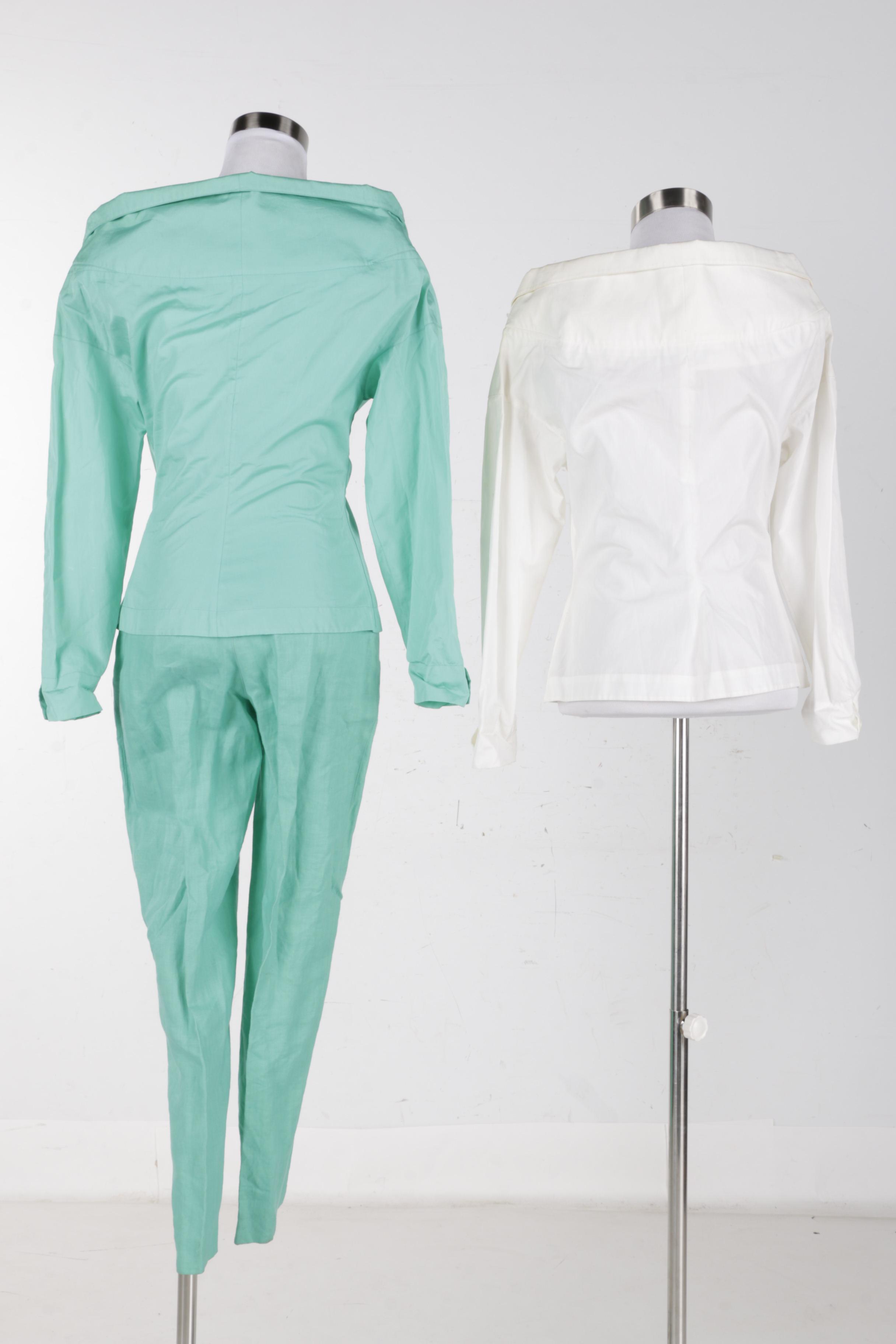 Claude Montana Seafoam Green Suit and White Jacket