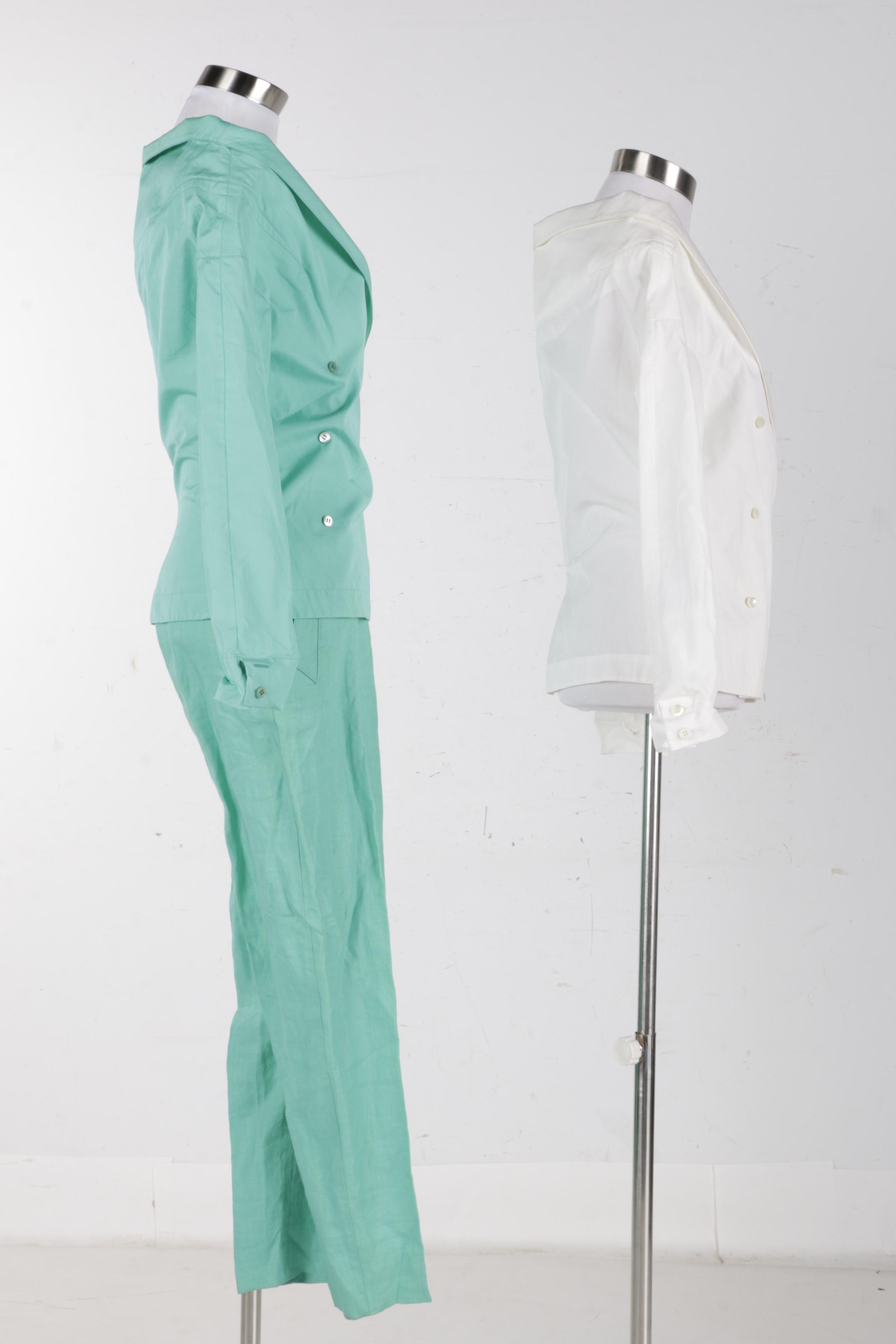 Claude Montana Seafoam Green Suit and White Jacket