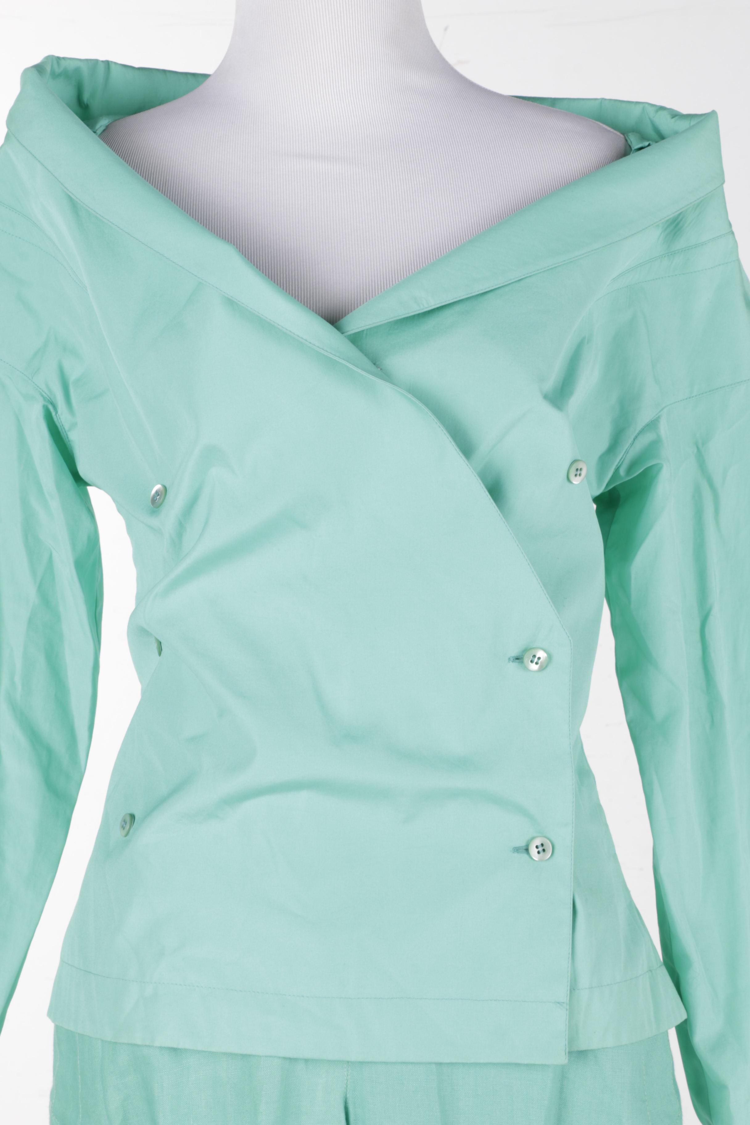 Claude Montana Seafoam Green Suit and White Jacket