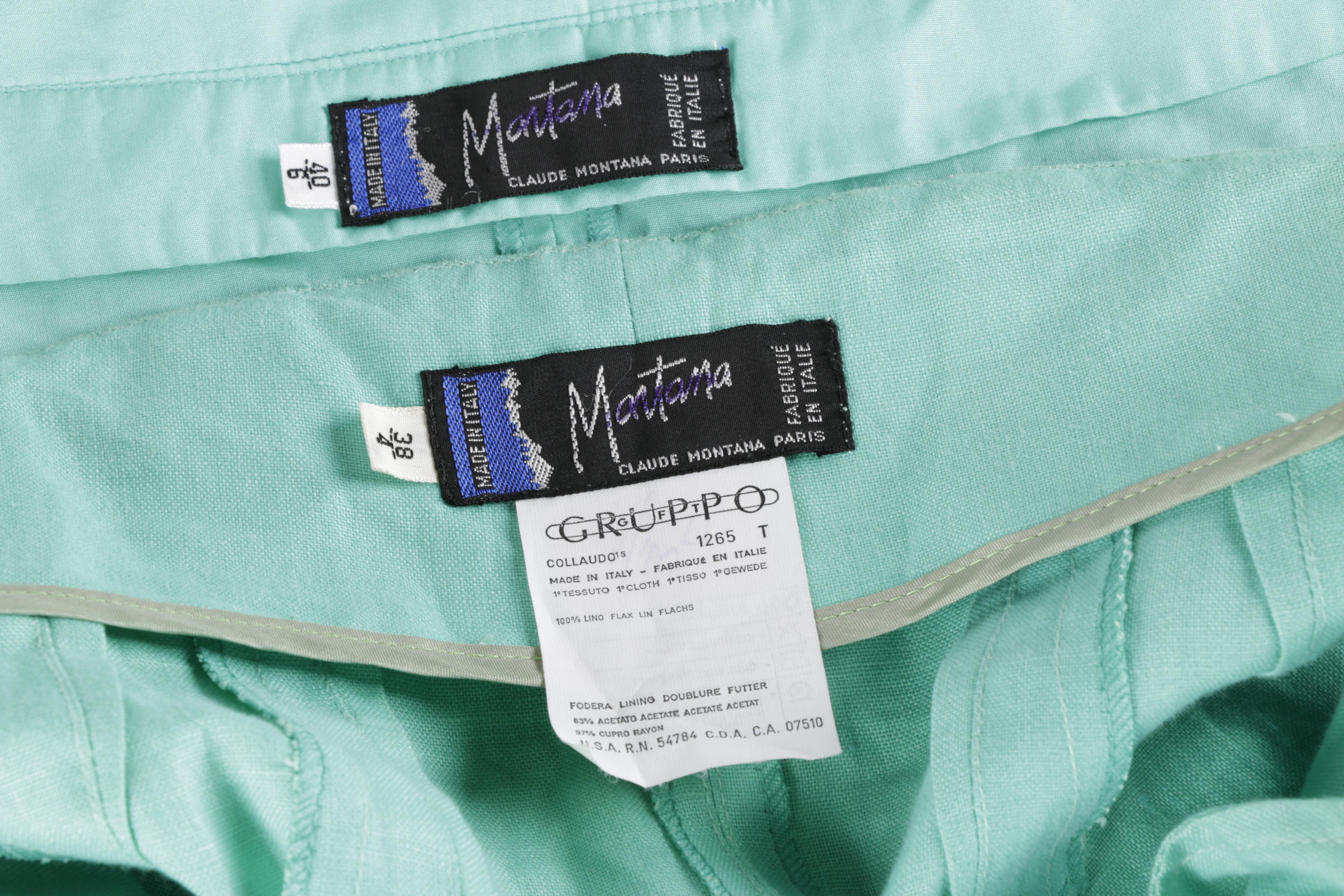 Claude Montana Seafoam Green Suit and White Jacket