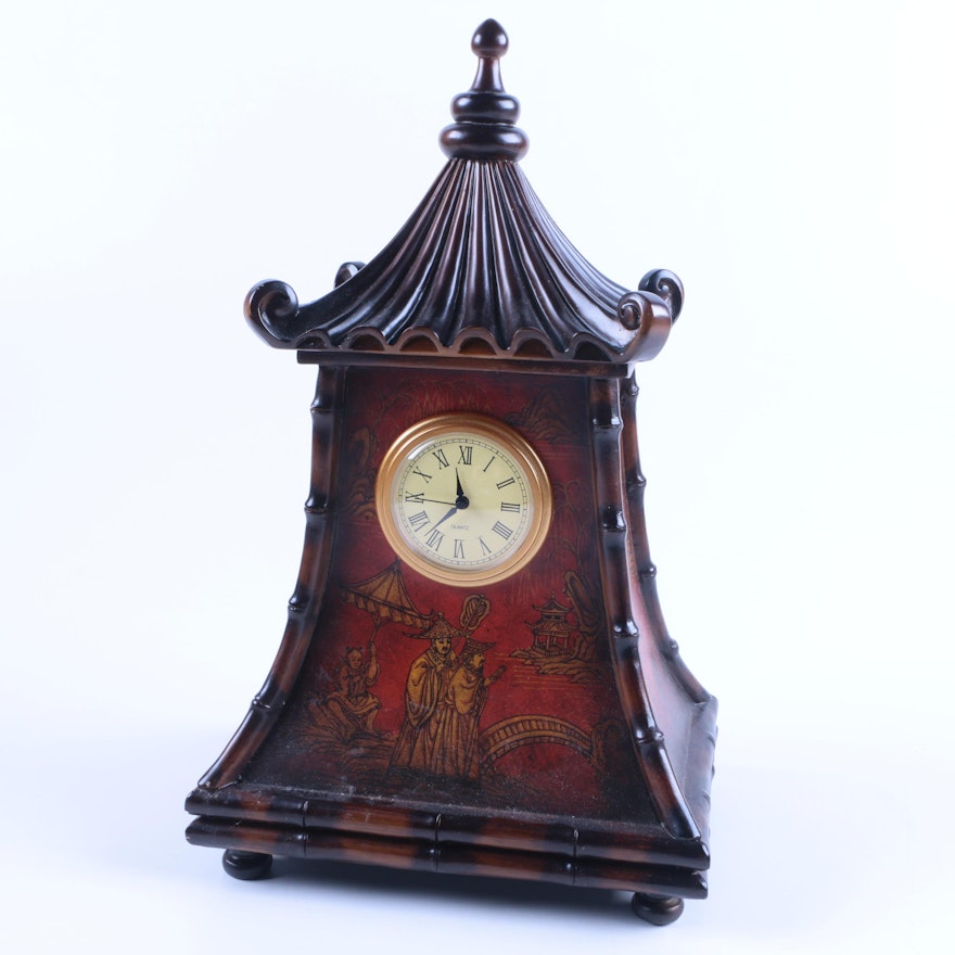 Ornate Chinoiserie Quartz Clock