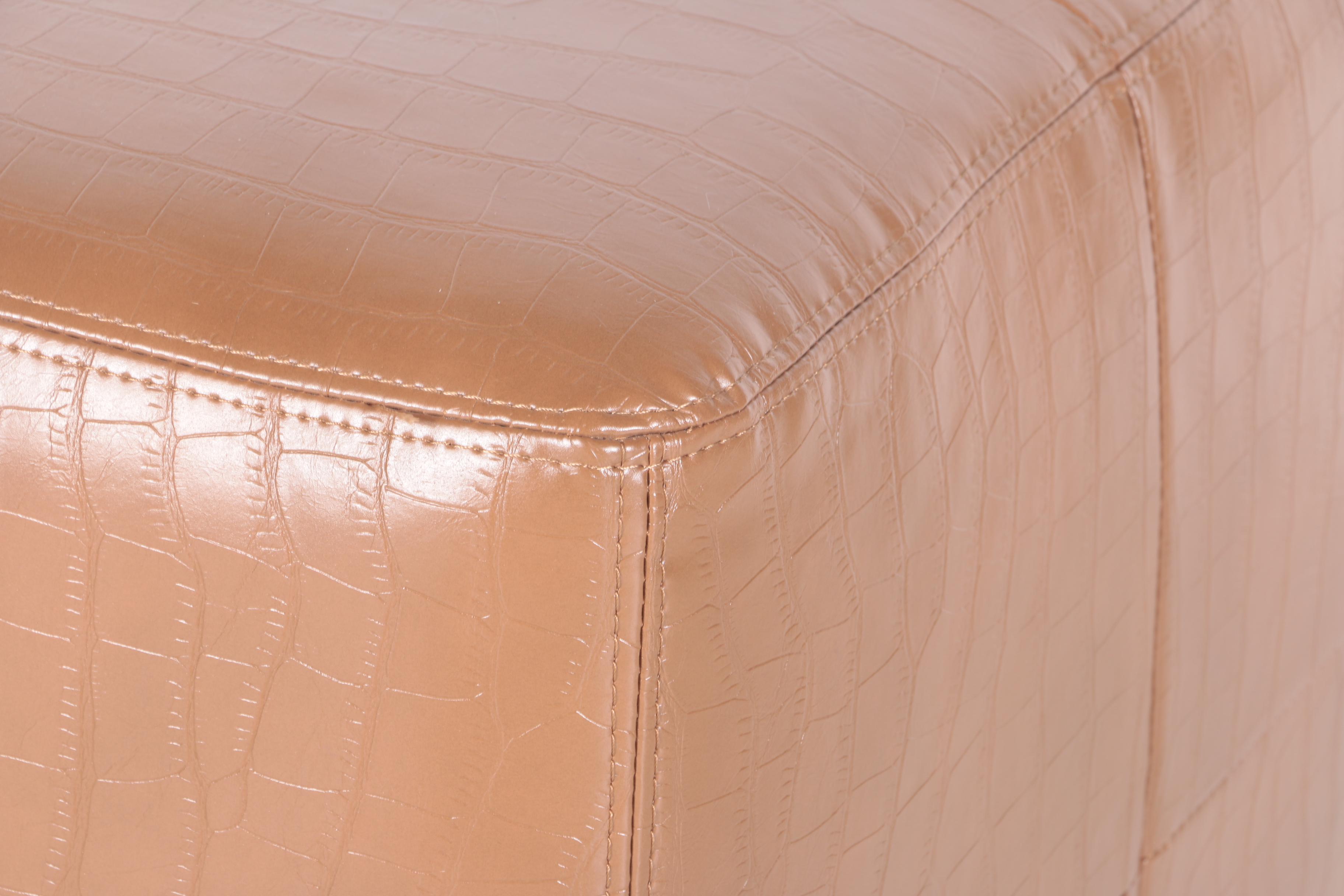 Faux Leather Ottoman