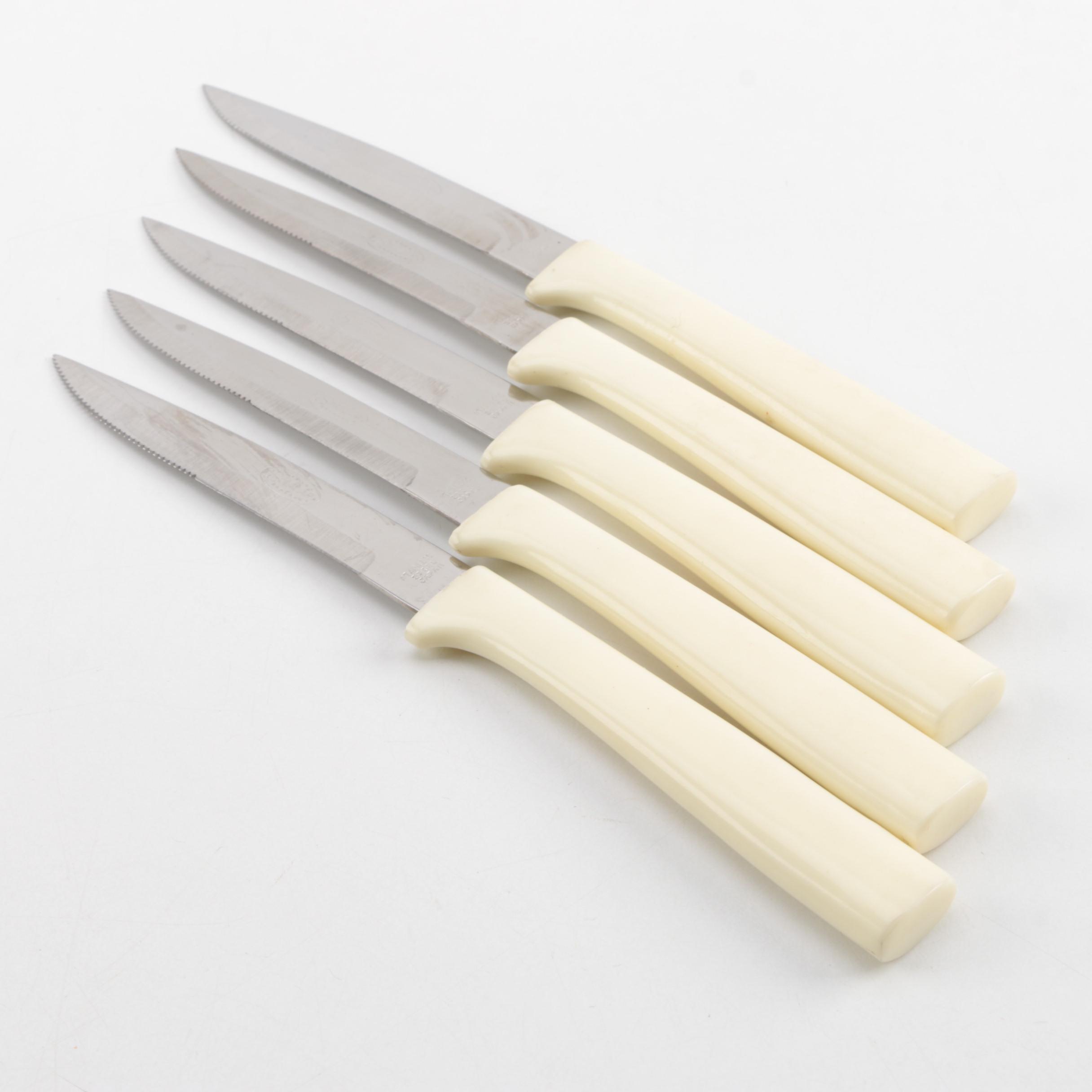 Glass Decanter and Stainless Knife Set