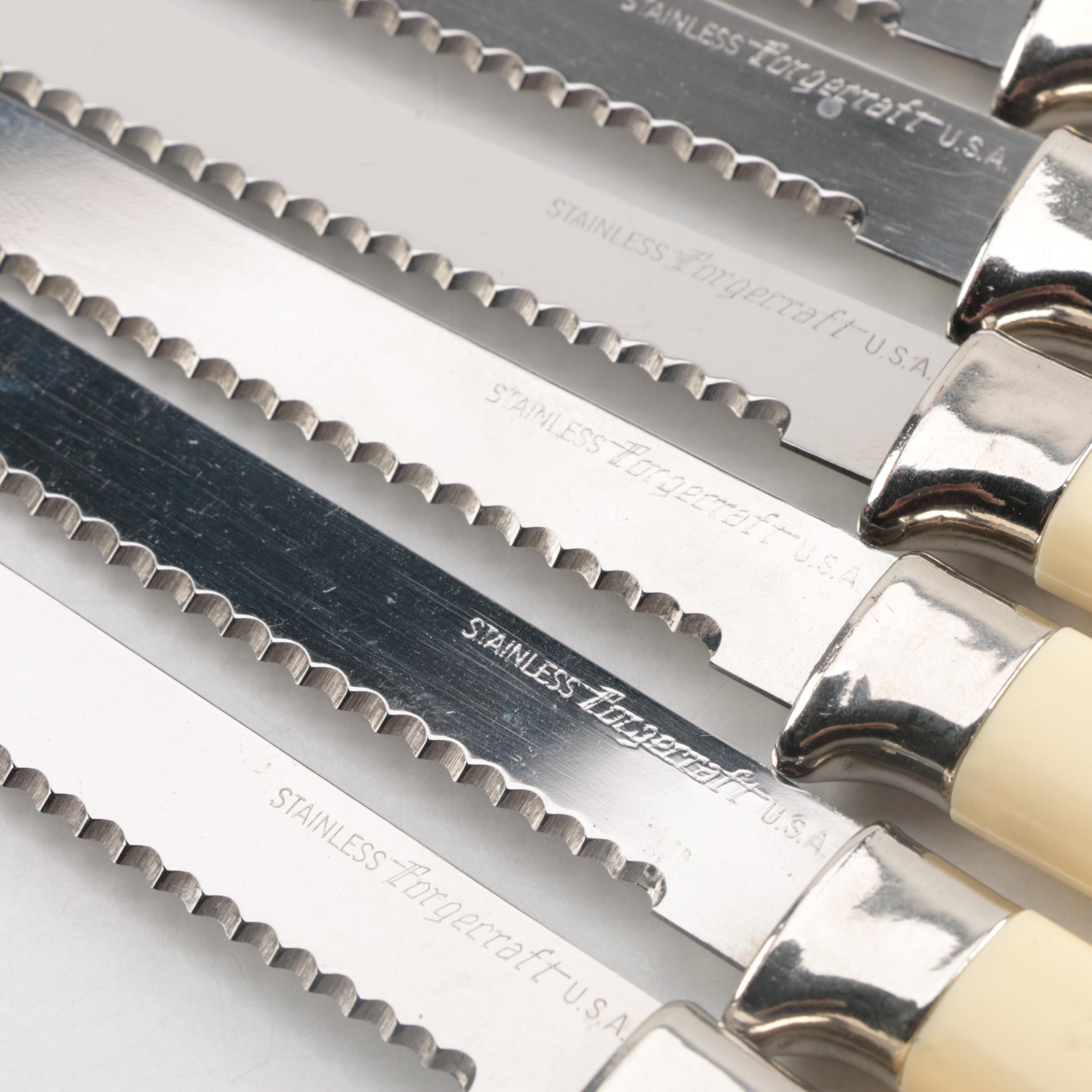 Glass Decanter and Stainless Knife Set