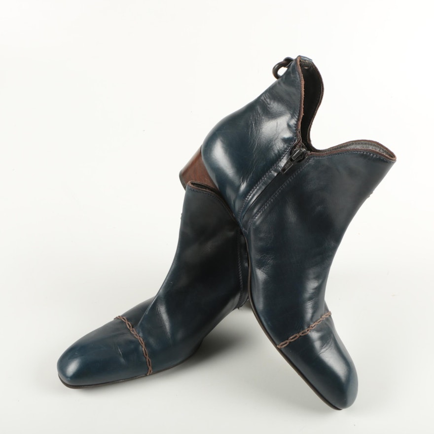 Henry Beguelin Blue Leather Boots