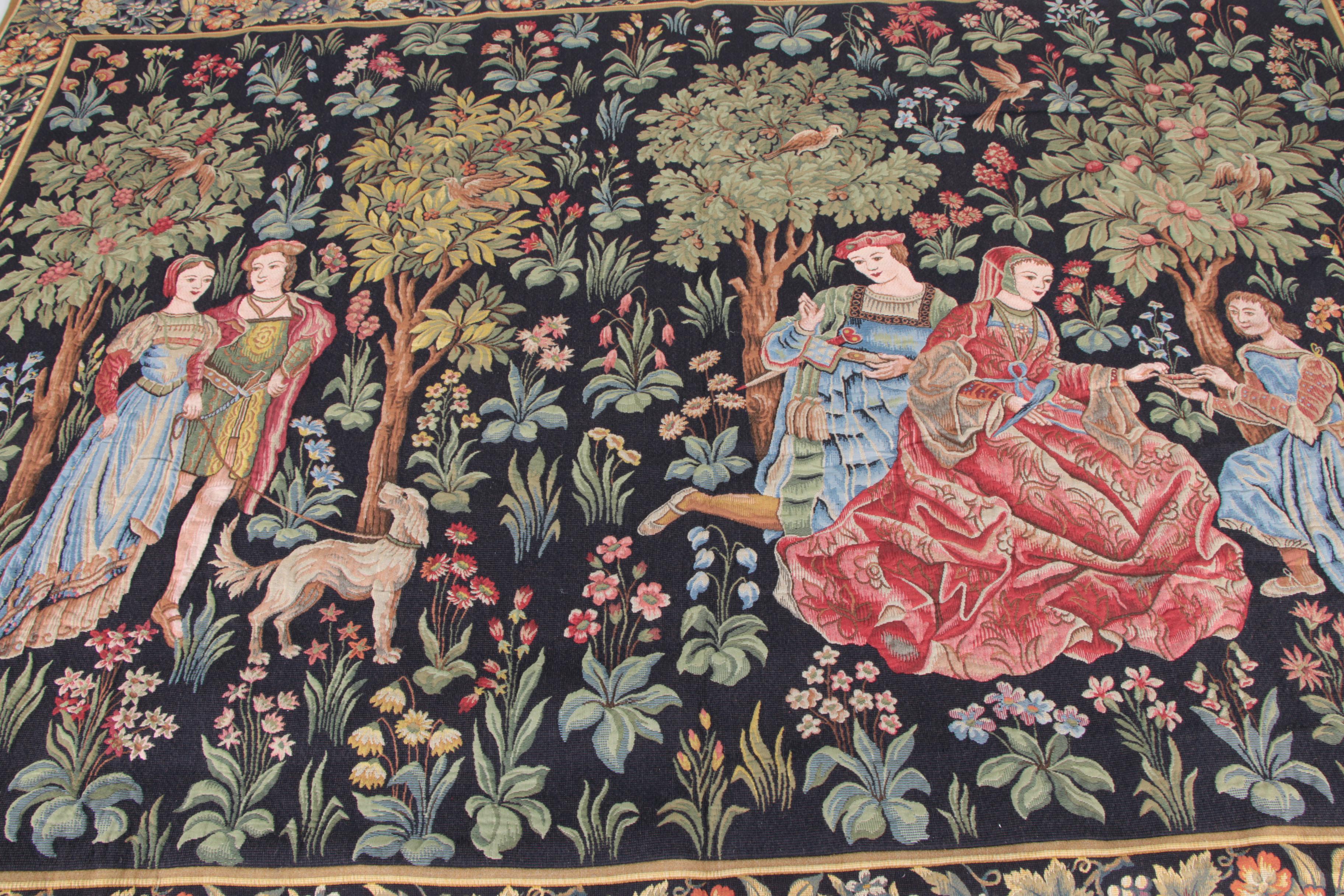 Jacquard-Woven Tapestry "Scènes Galantes"