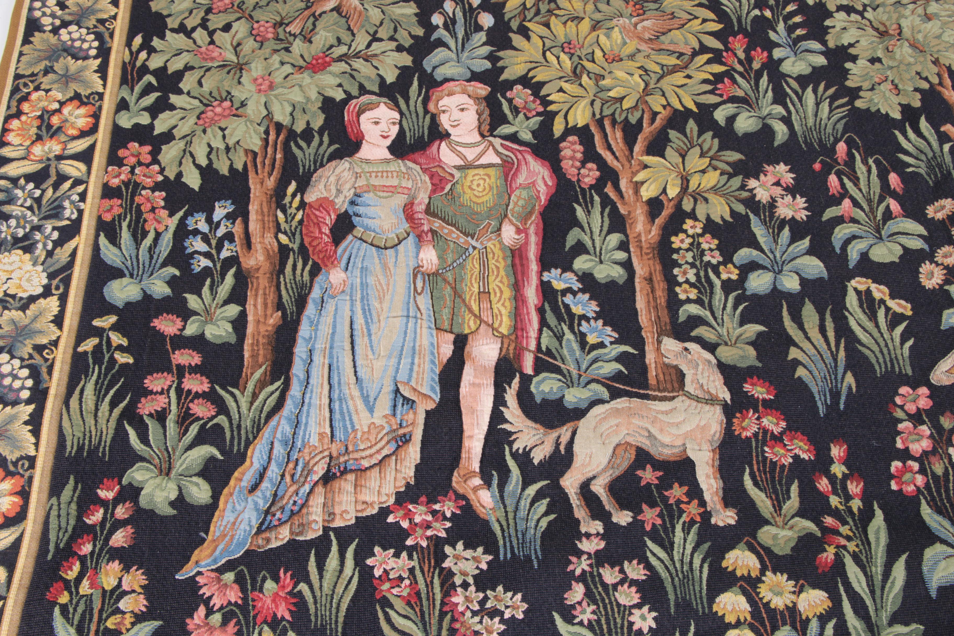 Jacquard-Woven Tapestry "Scènes Galantes"