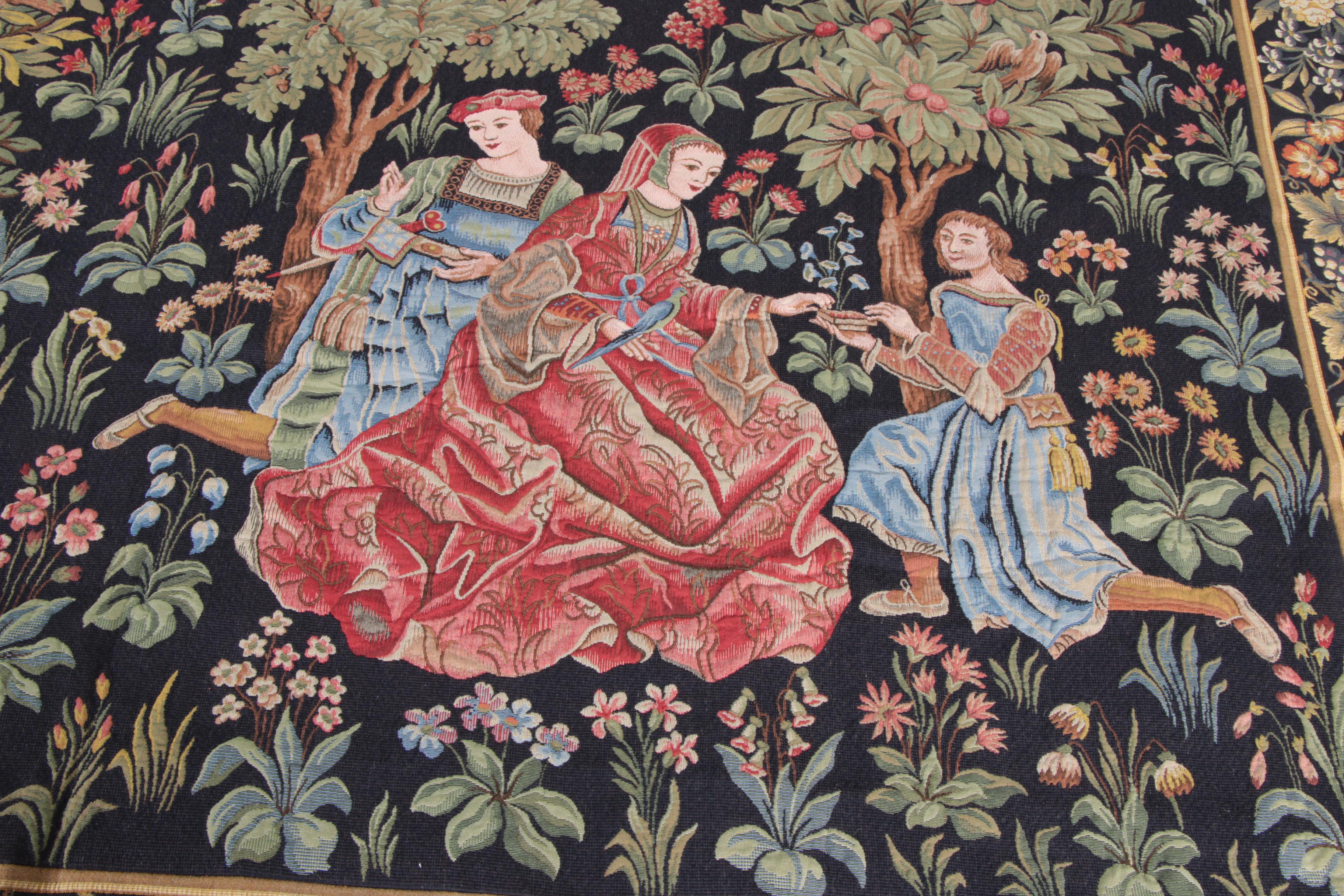 Jacquard-Woven Tapestry "Scènes Galantes"