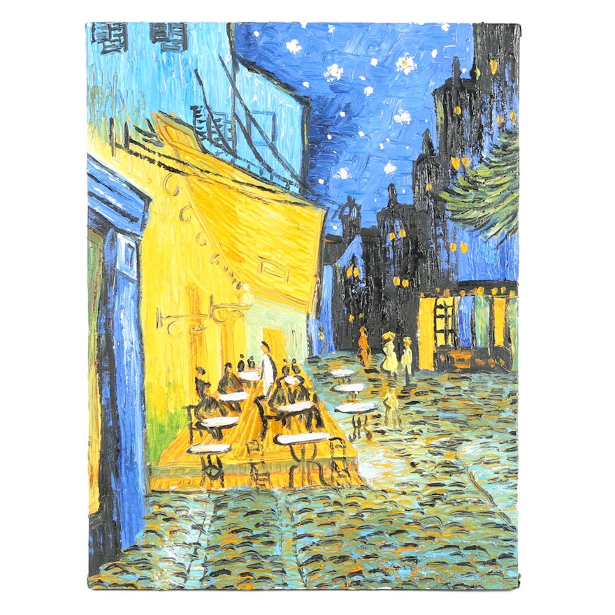 Original Acrylic Painting after Vincent Van Gogh's "Cafe Terrace"