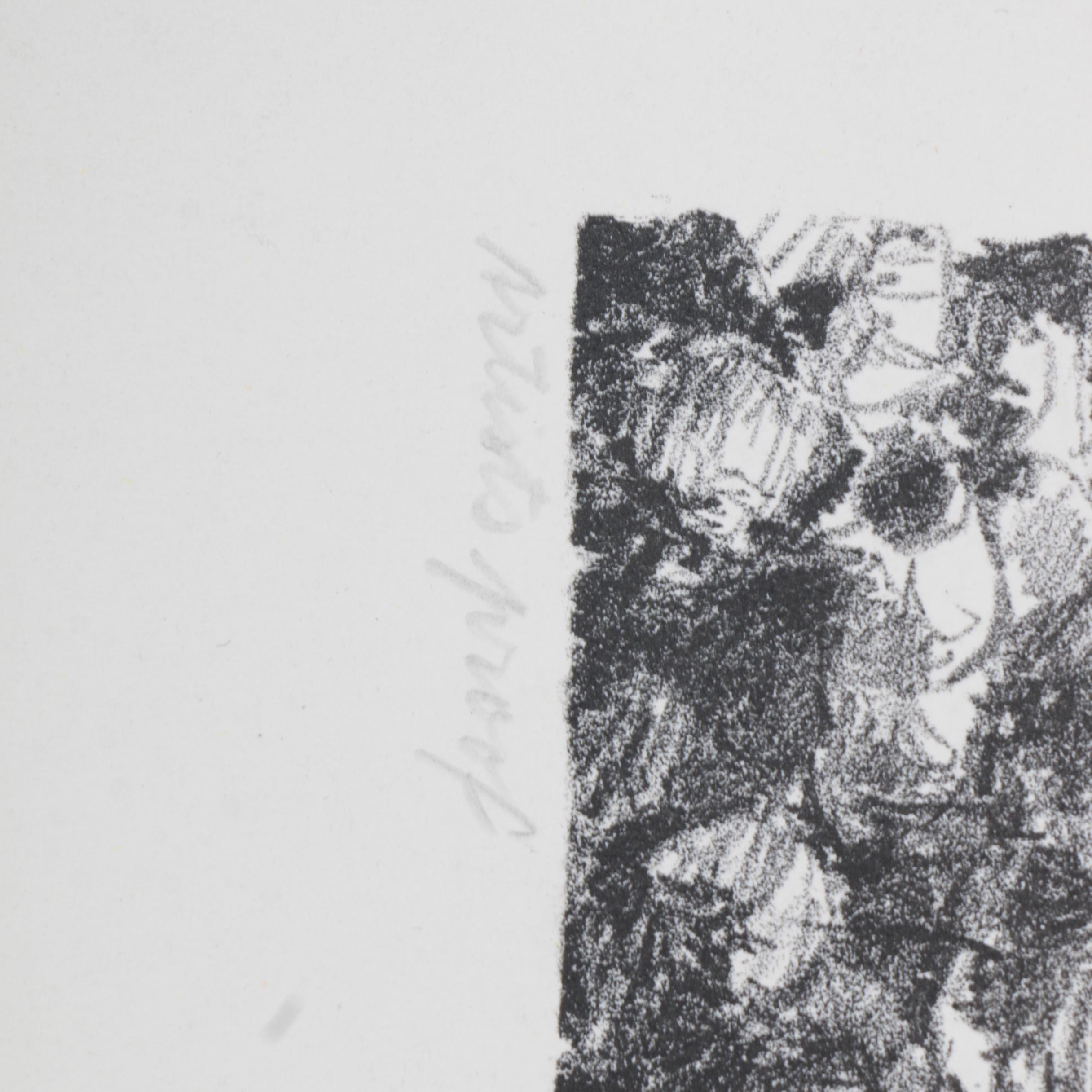 Roderick Turner Artist's Proof Lithograph with Debra Ann Kasimakis Watercolor