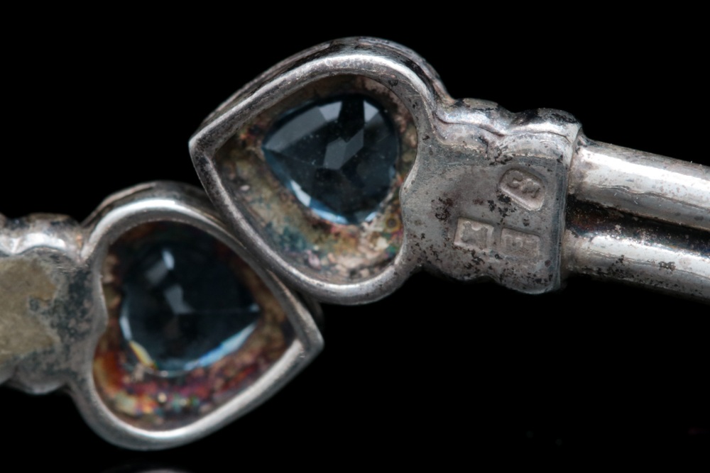 Sterling Silver and Blue Topaz Bangle Bracelet