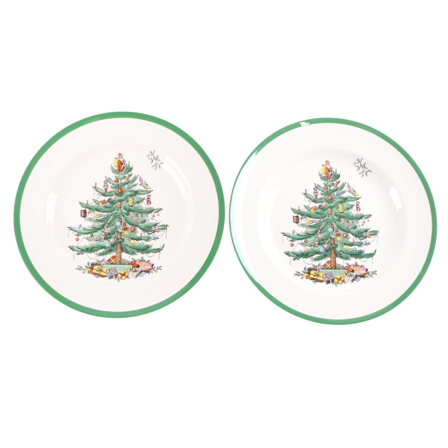 Spode "Christmas Tree" Porcelain Dinner Plates