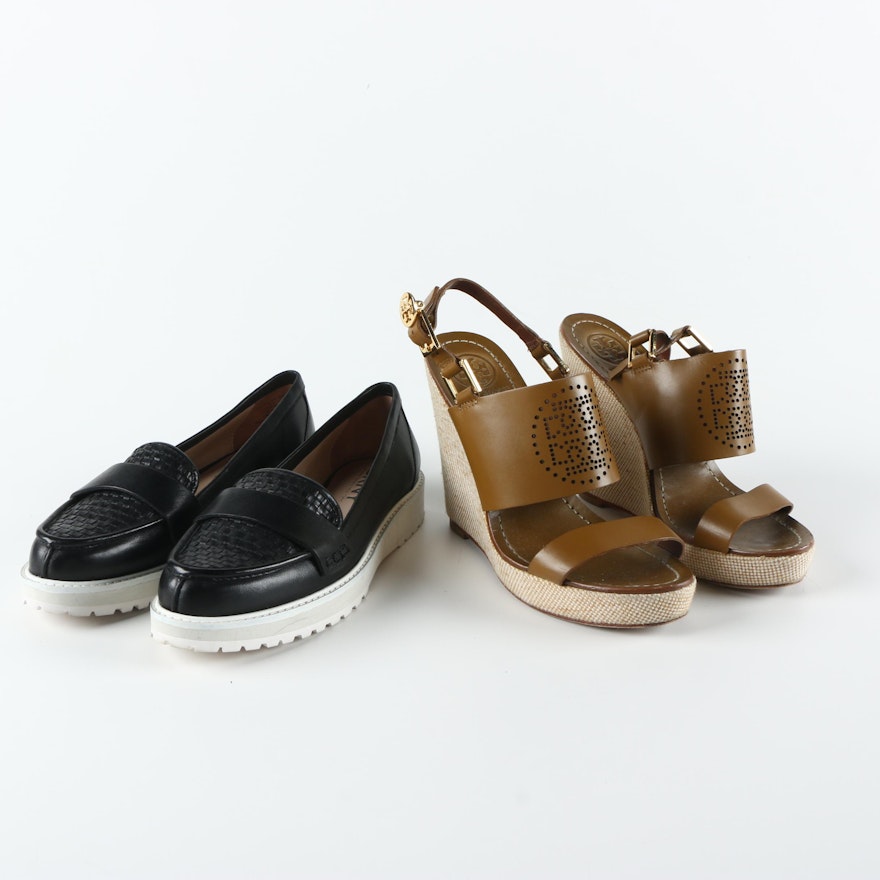Tory Burch Platform Wedges and DKNY Loafers