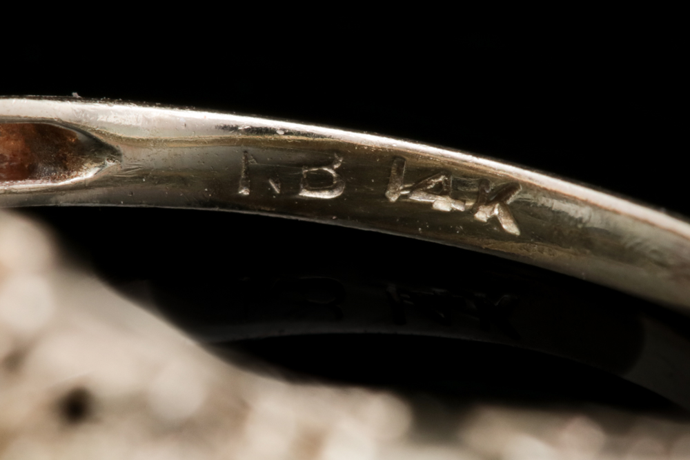 14K Yellow Gold and Diamond Three Stone Filigree Ring