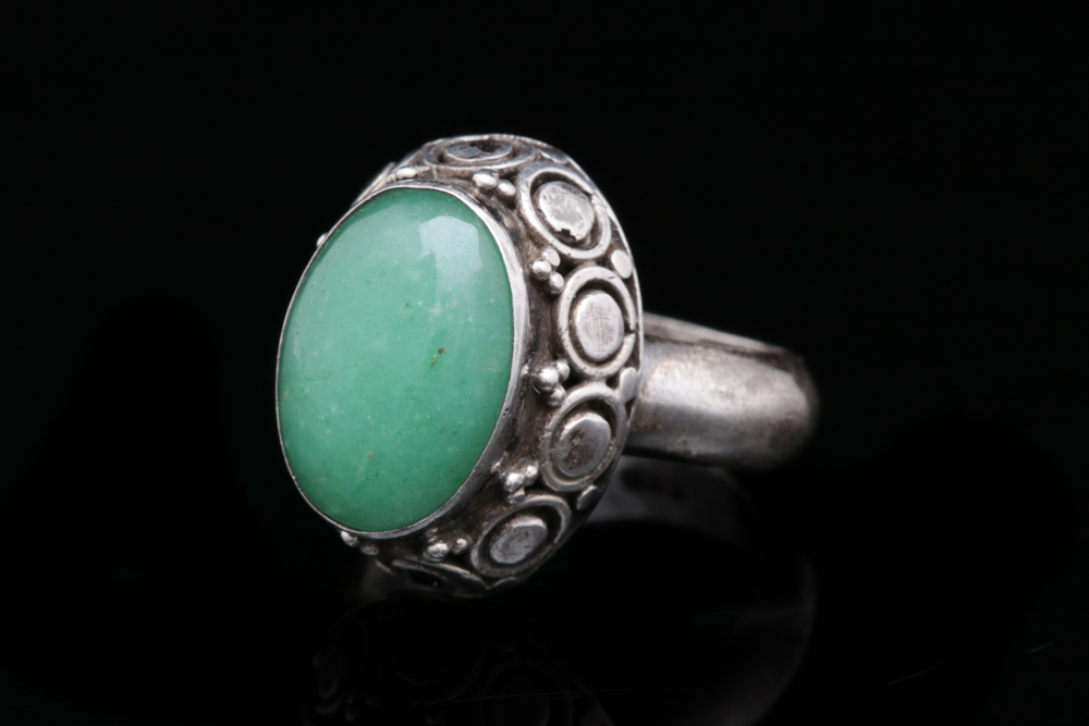 Sterling Silver and Aventurine Ring