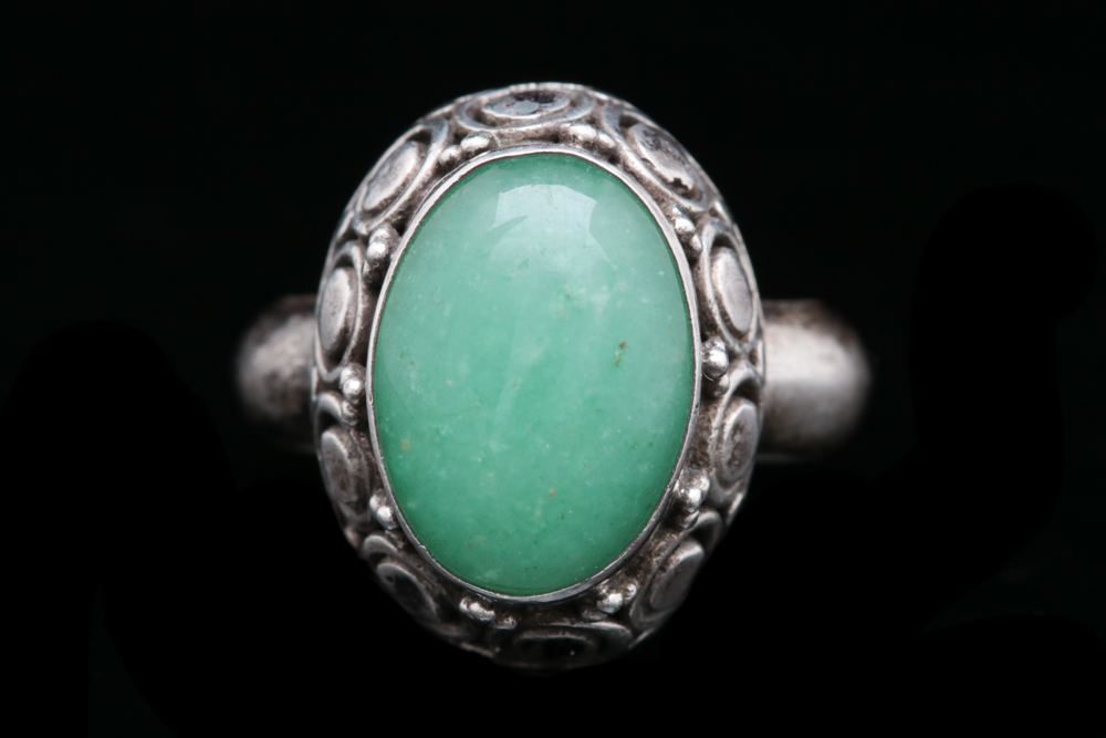 Sterling Silver and Aventurine Ring