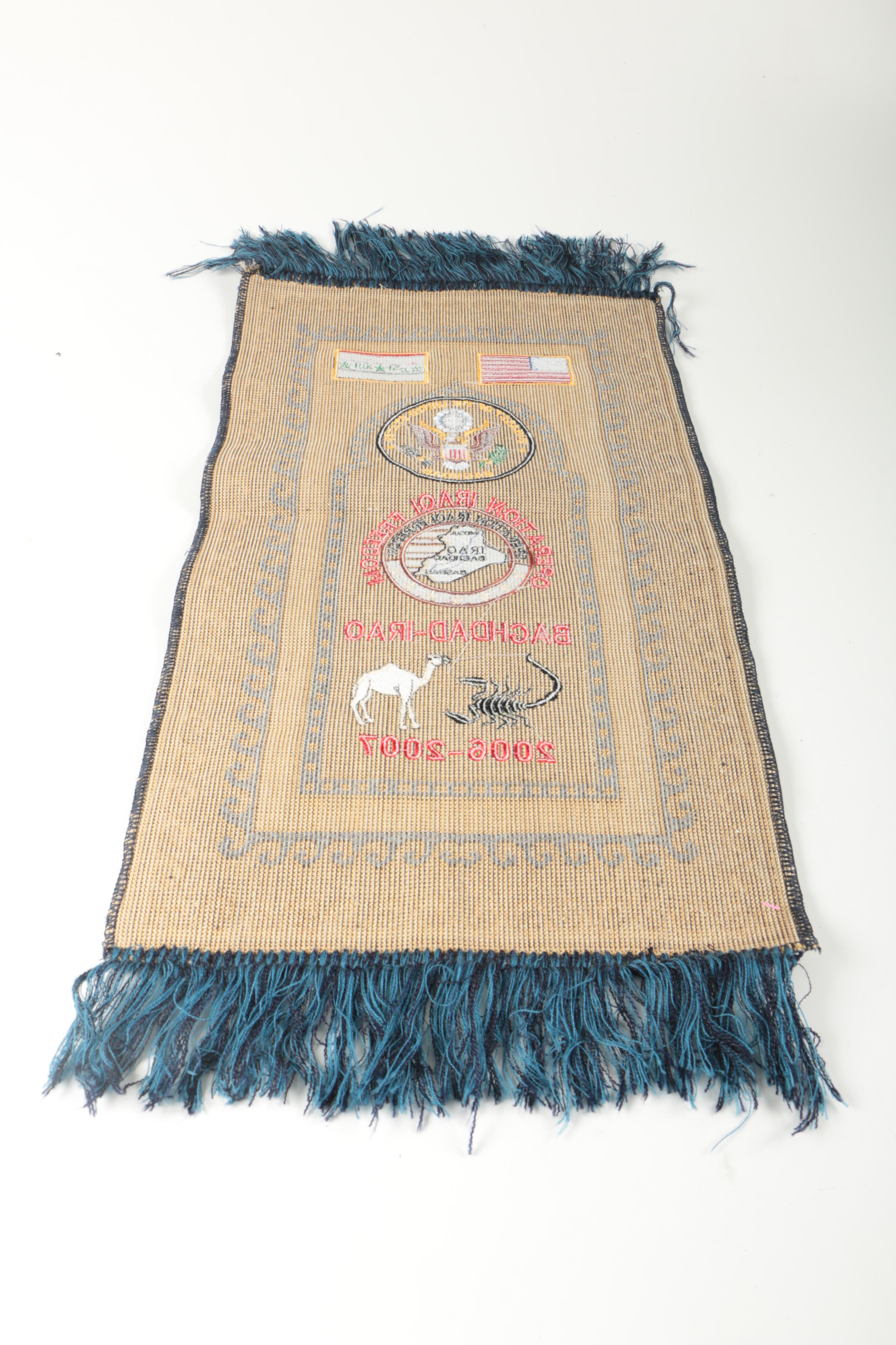 Power-Loomed and Embroidered Operation Iraqi Freedom Wall Hanging
