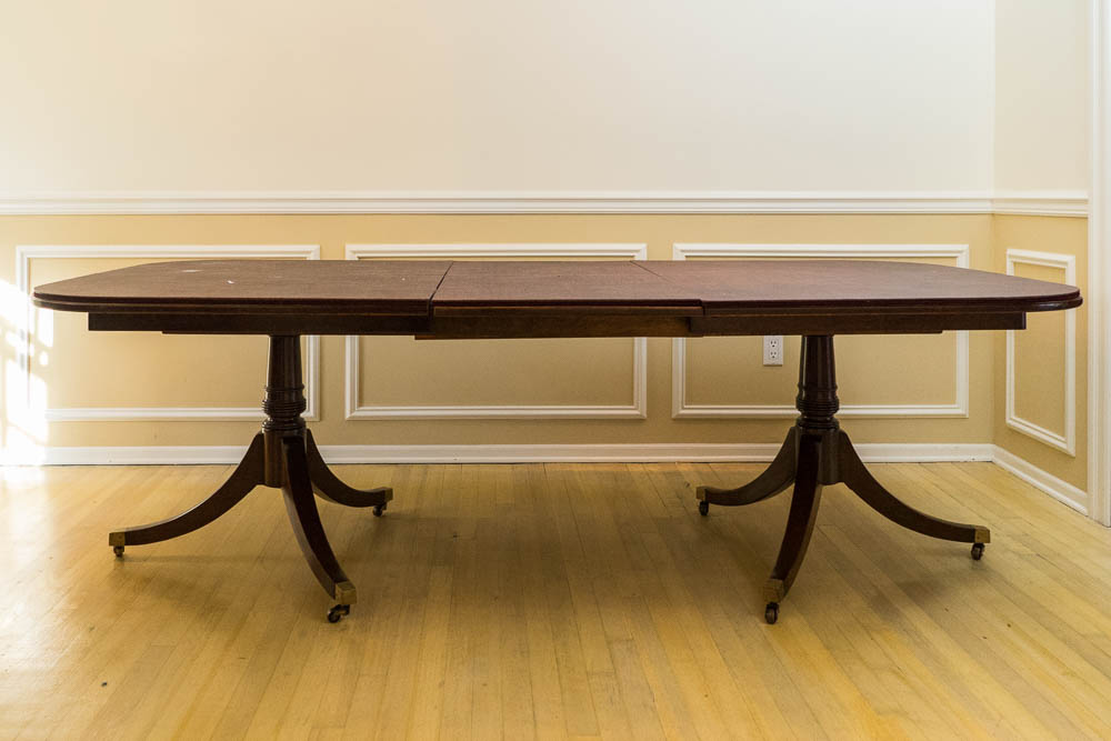 Regency Style Mahogany Dining Table by Baker Furniture