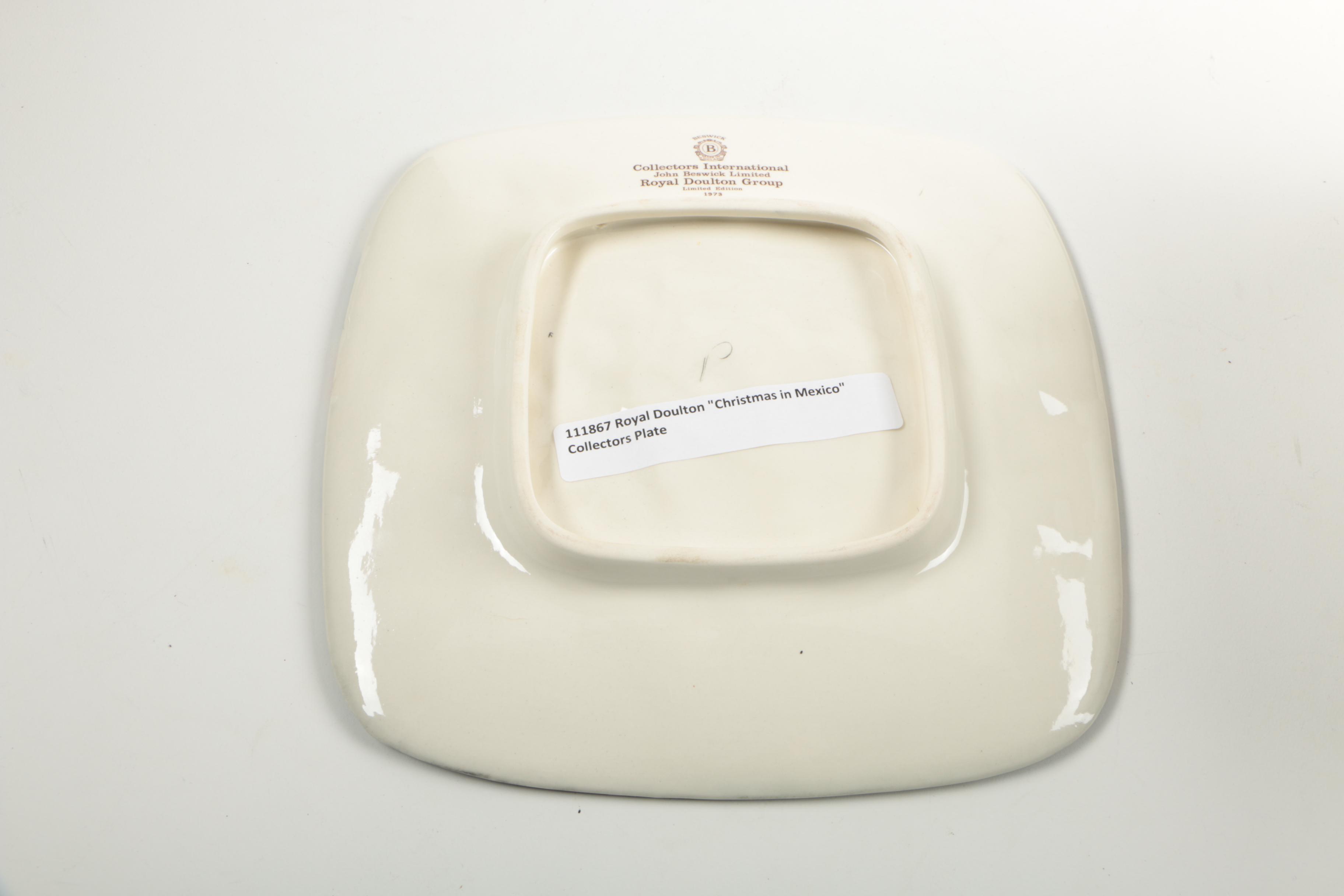 Royal Doulton "Christmas in Mexico" Plate with Mexican Nativity Figurines