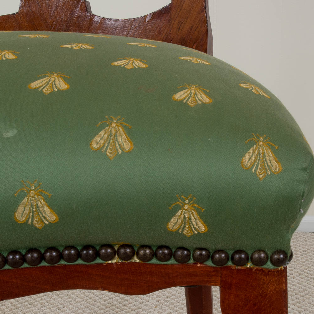 Six Antique Dutch Marquetry Dining Chairs