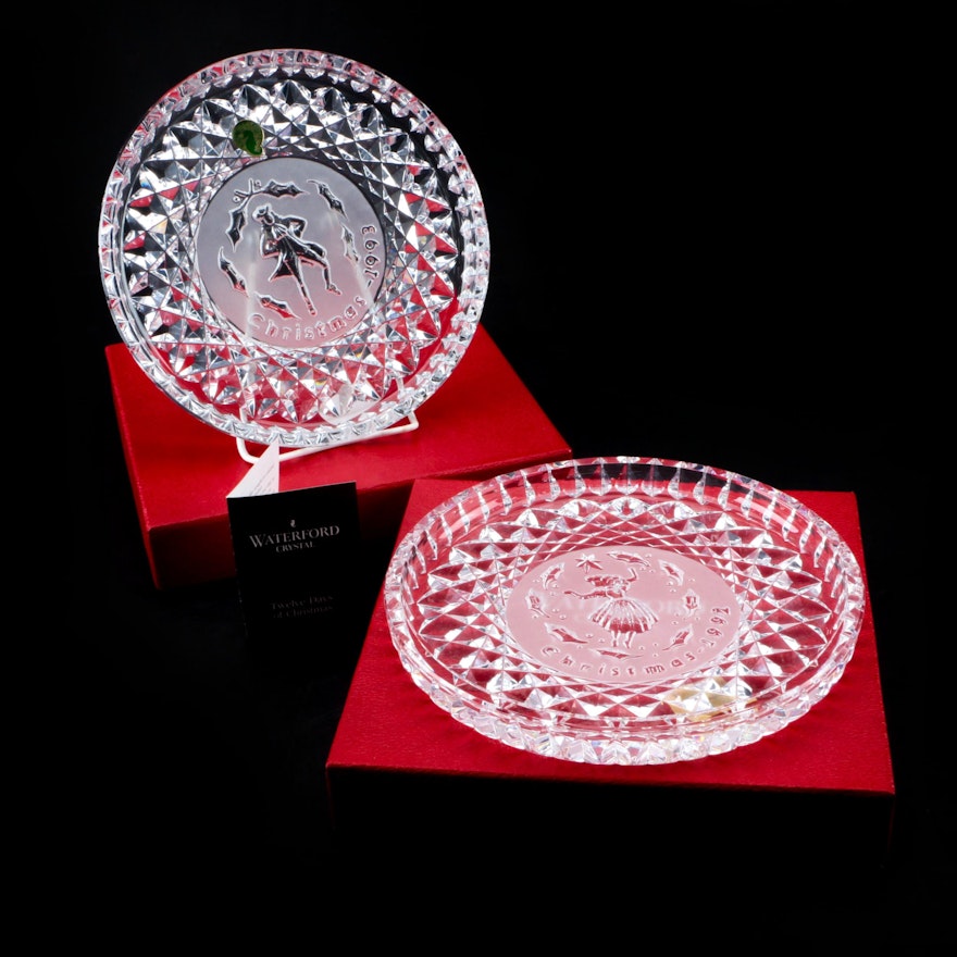 Waterford Crystal  "Twelve Days of Christmas" Plates 1992 and 1993