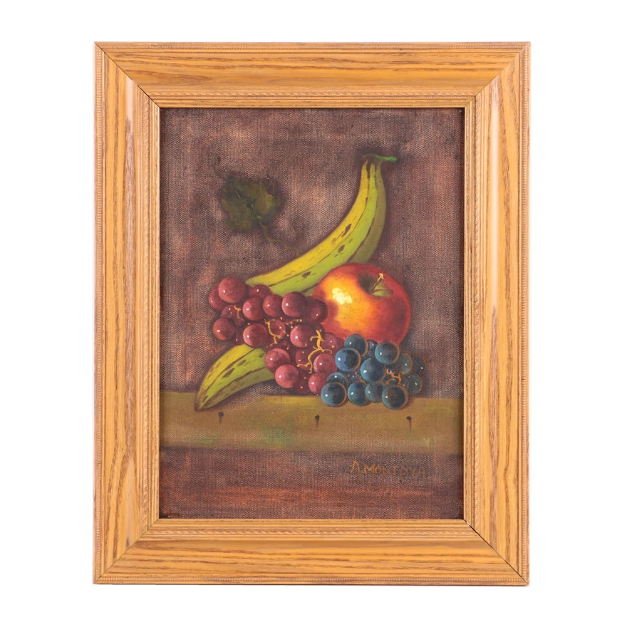 A. Montoya Oil on Canvas Still Life of Fruit