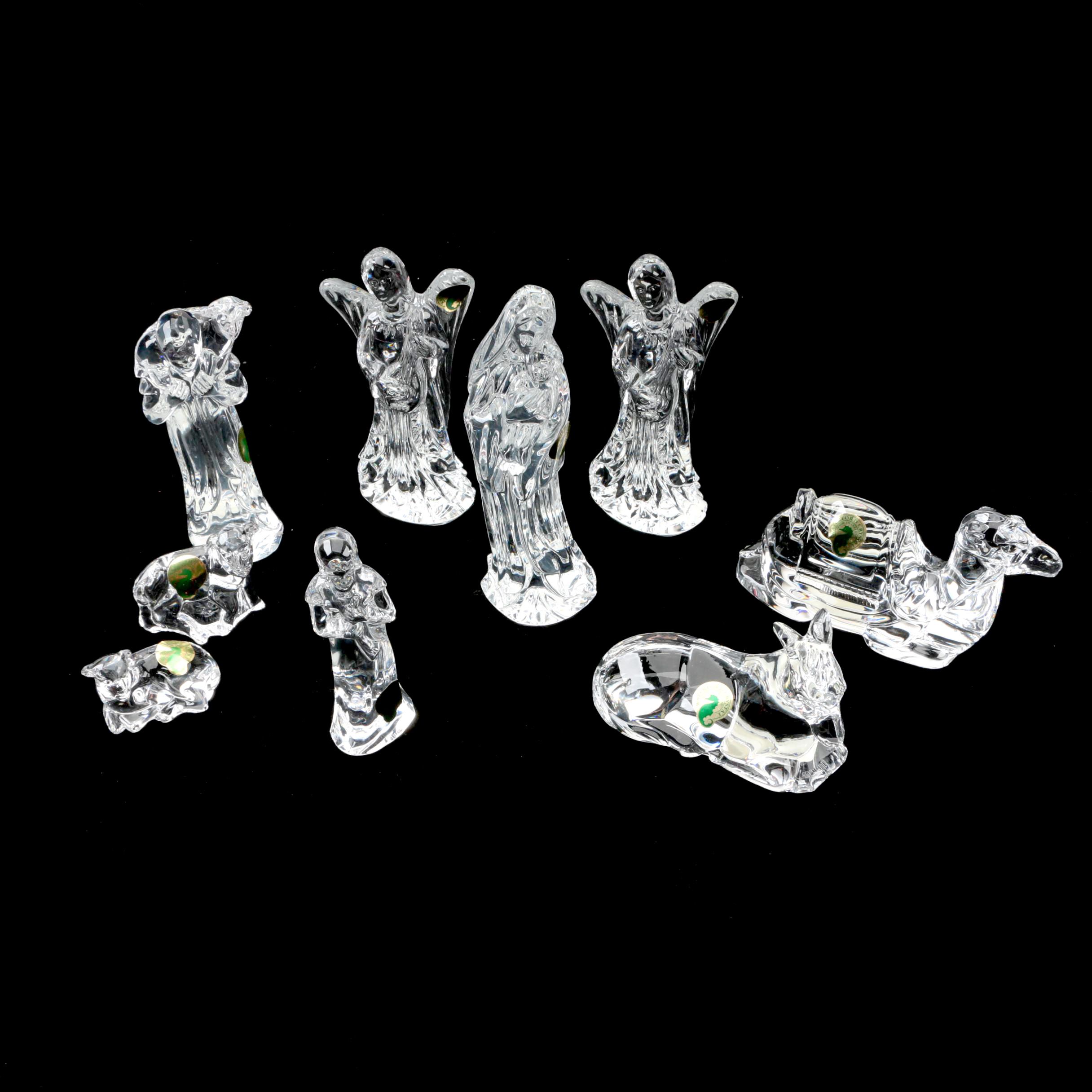 Crystal Nativity Figurines Featuring Waterford