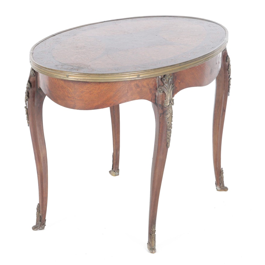 Louis XV Style Mahogany Marquetry Side Table