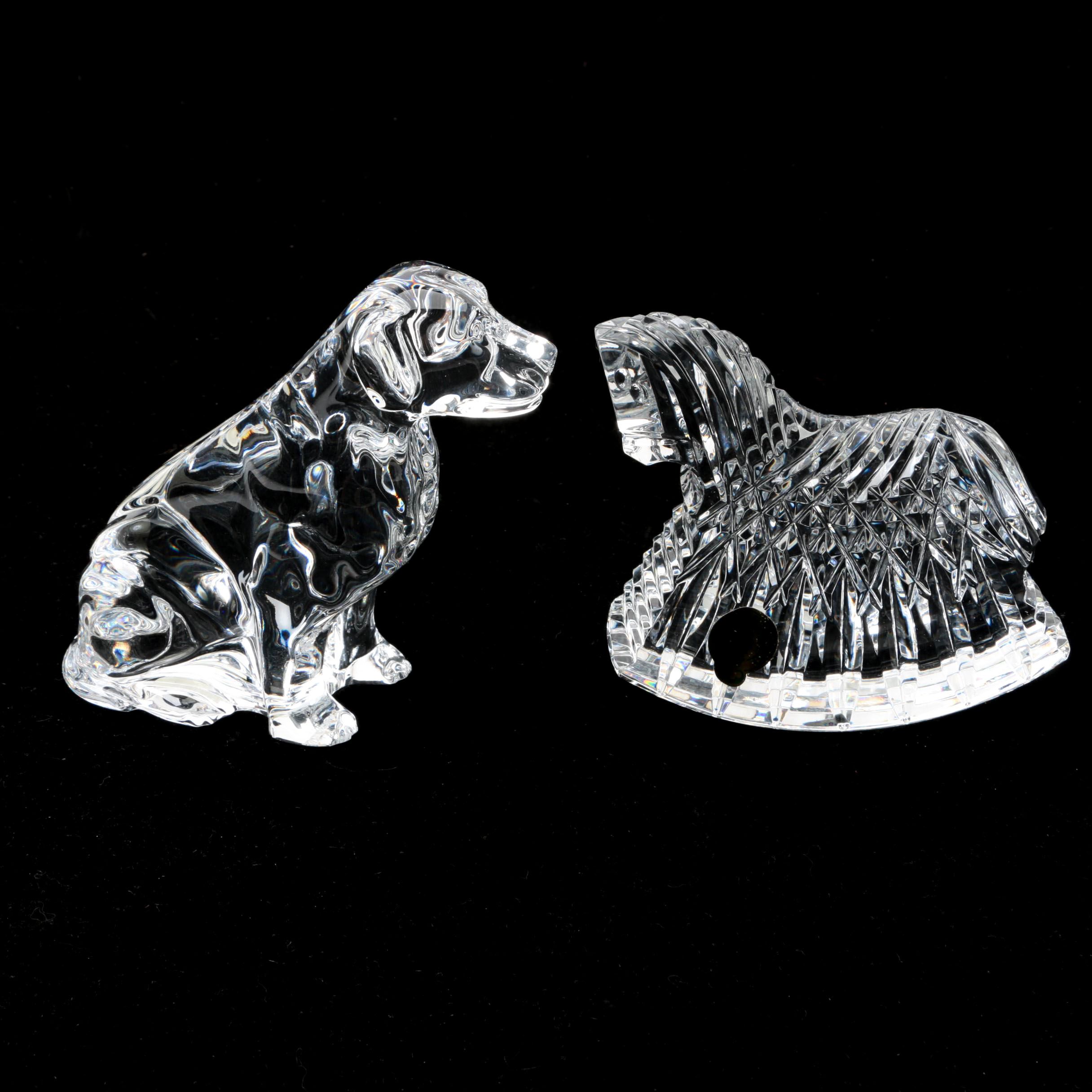 Waterford Crystal Dog and Rocking Horse Paperweights