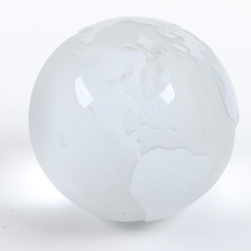 Frosted Glass Globe Paperweight