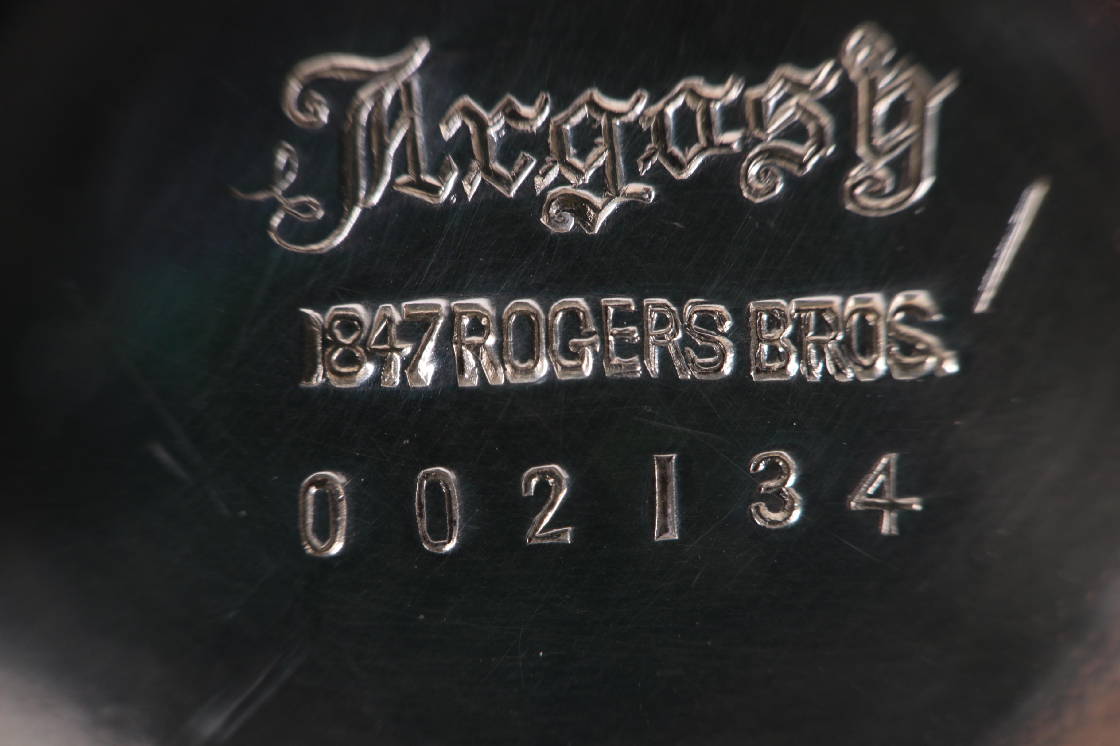 1847 Rogers Bros. "Argosy" Silver Plate Footed Creamer and Sugar Bowl