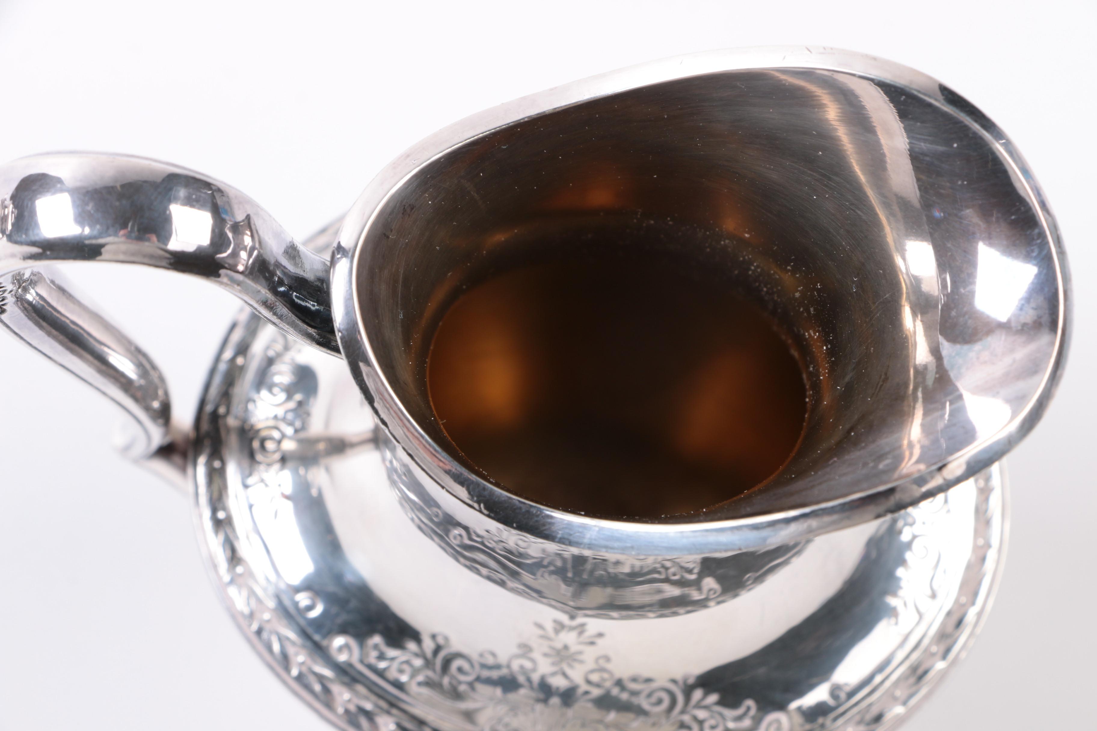 1847 Rogers Bros. "Argosy" Silver Plate Footed Creamer and Sugar Bowl