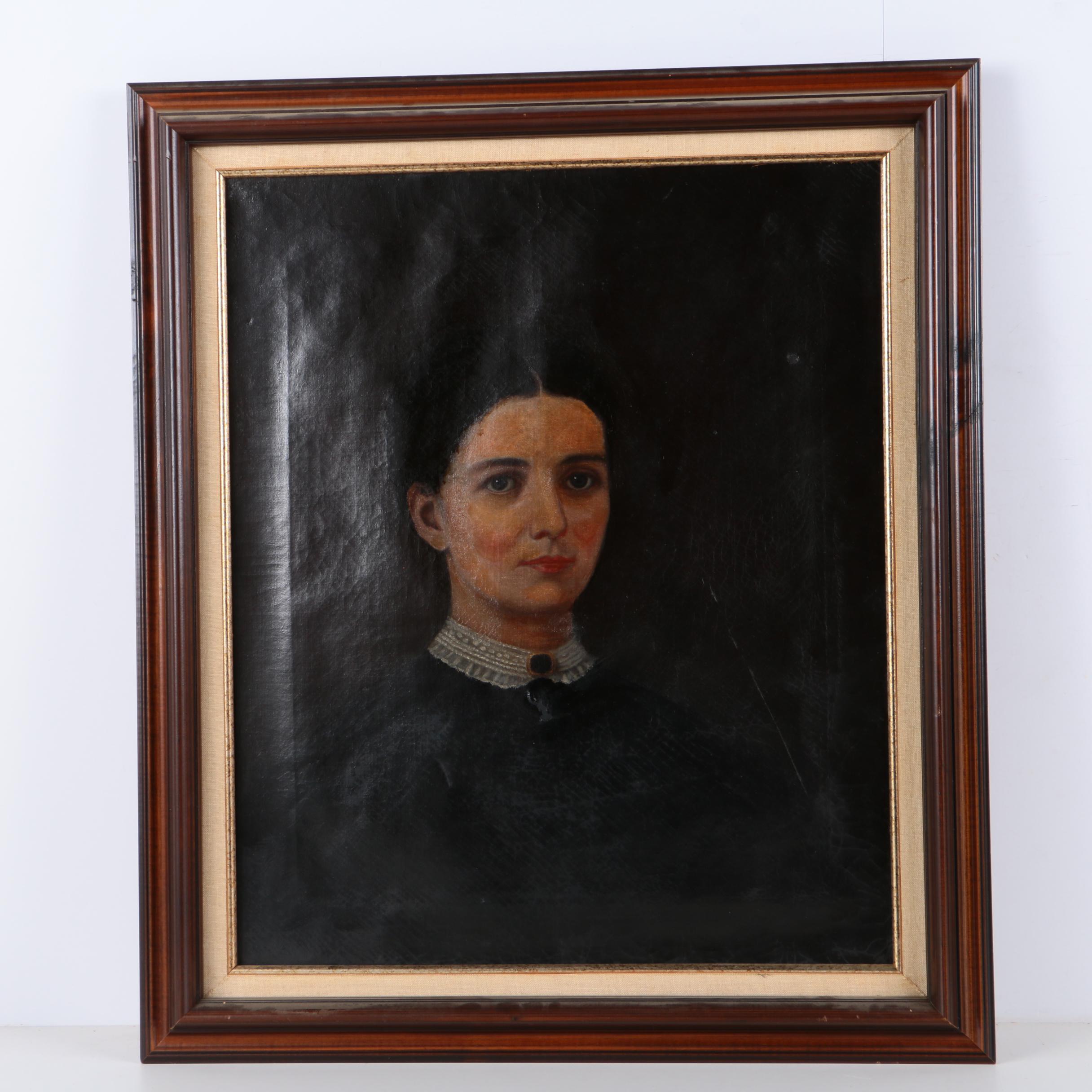 Roberts 1870 Oil Paintings on Canvas Paired Portraits