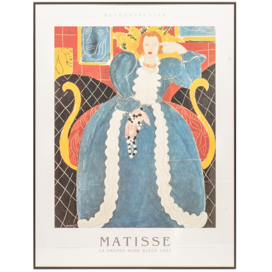 Henri Matisse Retrospective Framed Print "La Grande Robe Bleue 1937"