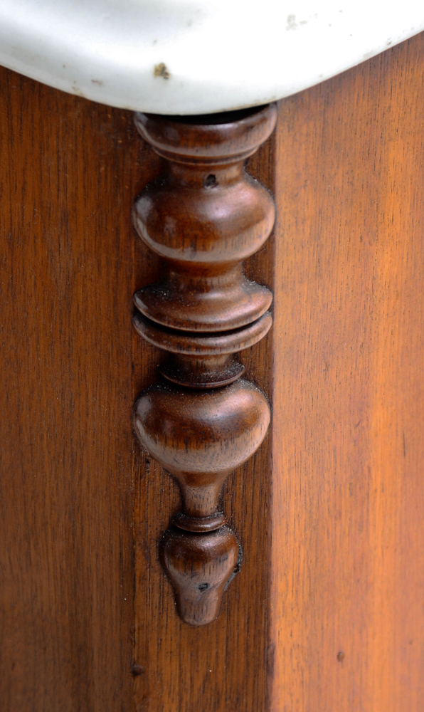 Antique Eastlake Style Marble Top Chest of Drawers with Mirror
