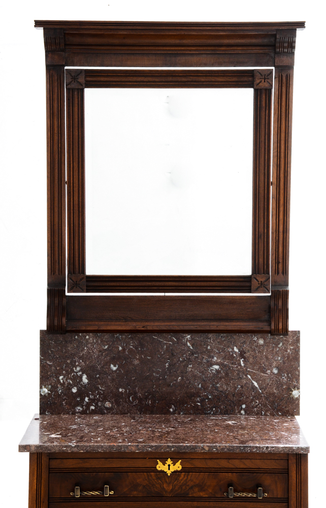 Antique Marble Top Washstand with Mirror