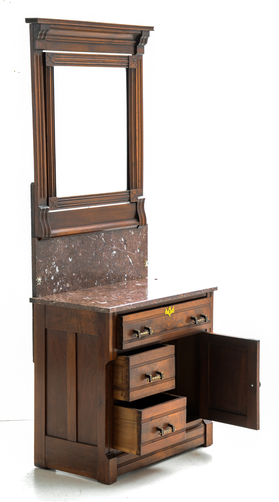 Antique Marble Top Washstand with Mirror