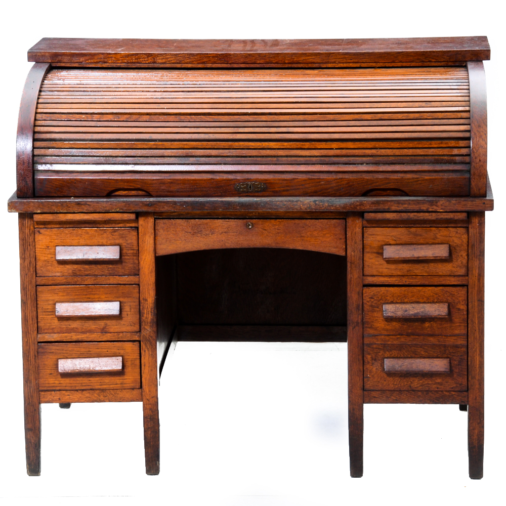 Antique Oak Roll Top Desk