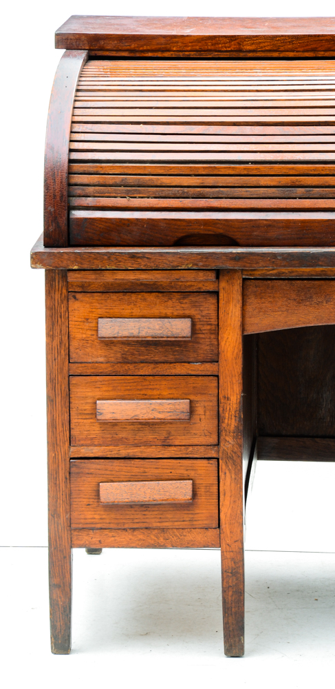 Antique Oak Roll Top Desk