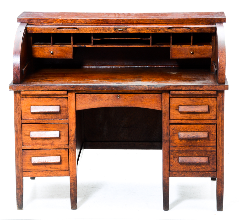 Antique Oak Roll Top Desk