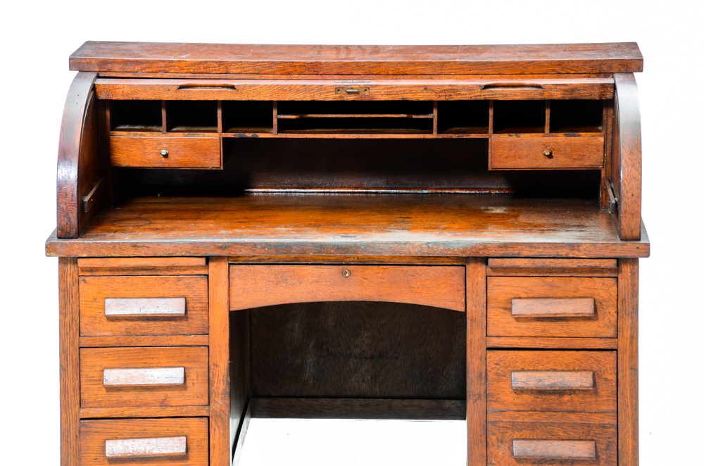 Antique Oak Roll Top Desk