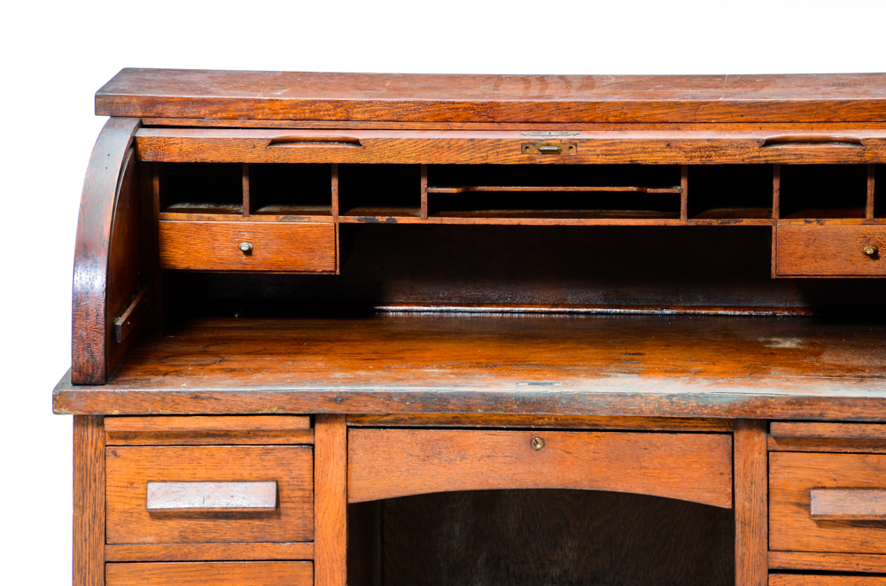 Antique Oak Roll Top Desk